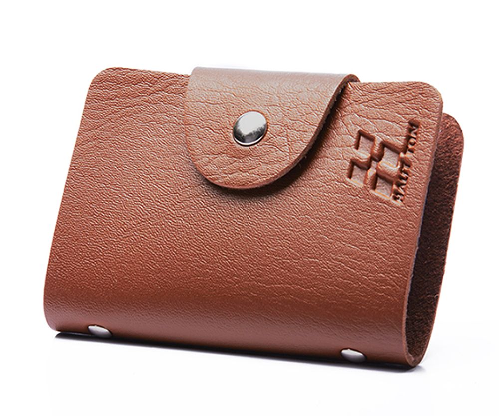 Hautton Black 24 Credit Card Wallet Stud Front