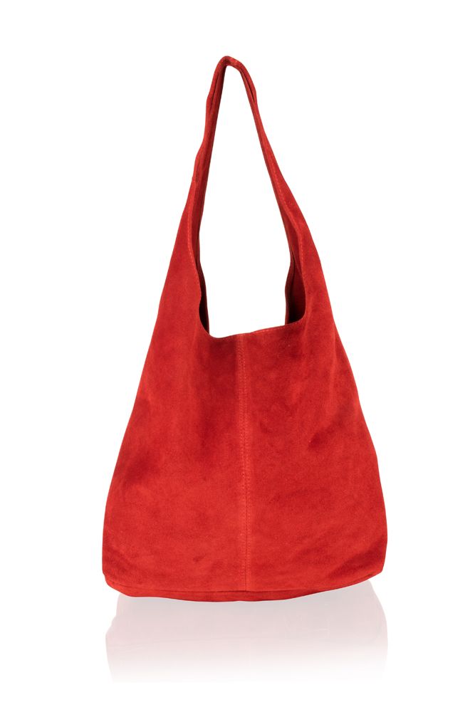Woodland Leather Red Suede Shopping Bag 17.0" Matching Suede Purse