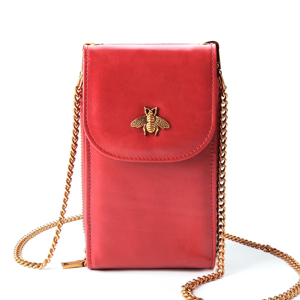 Women's Small Leather Bee Sling Bag