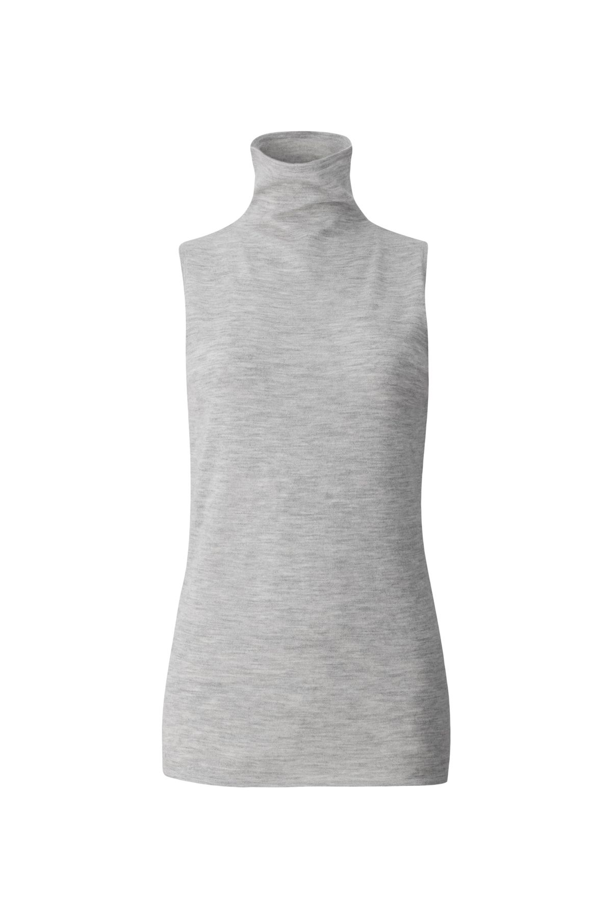 The Palermo grey pure cashmere rollneck sleeveless sweater