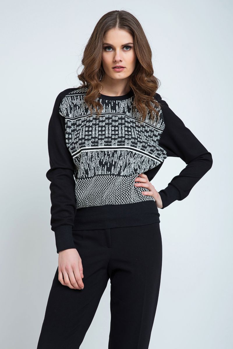 funnel neck cotton sweater