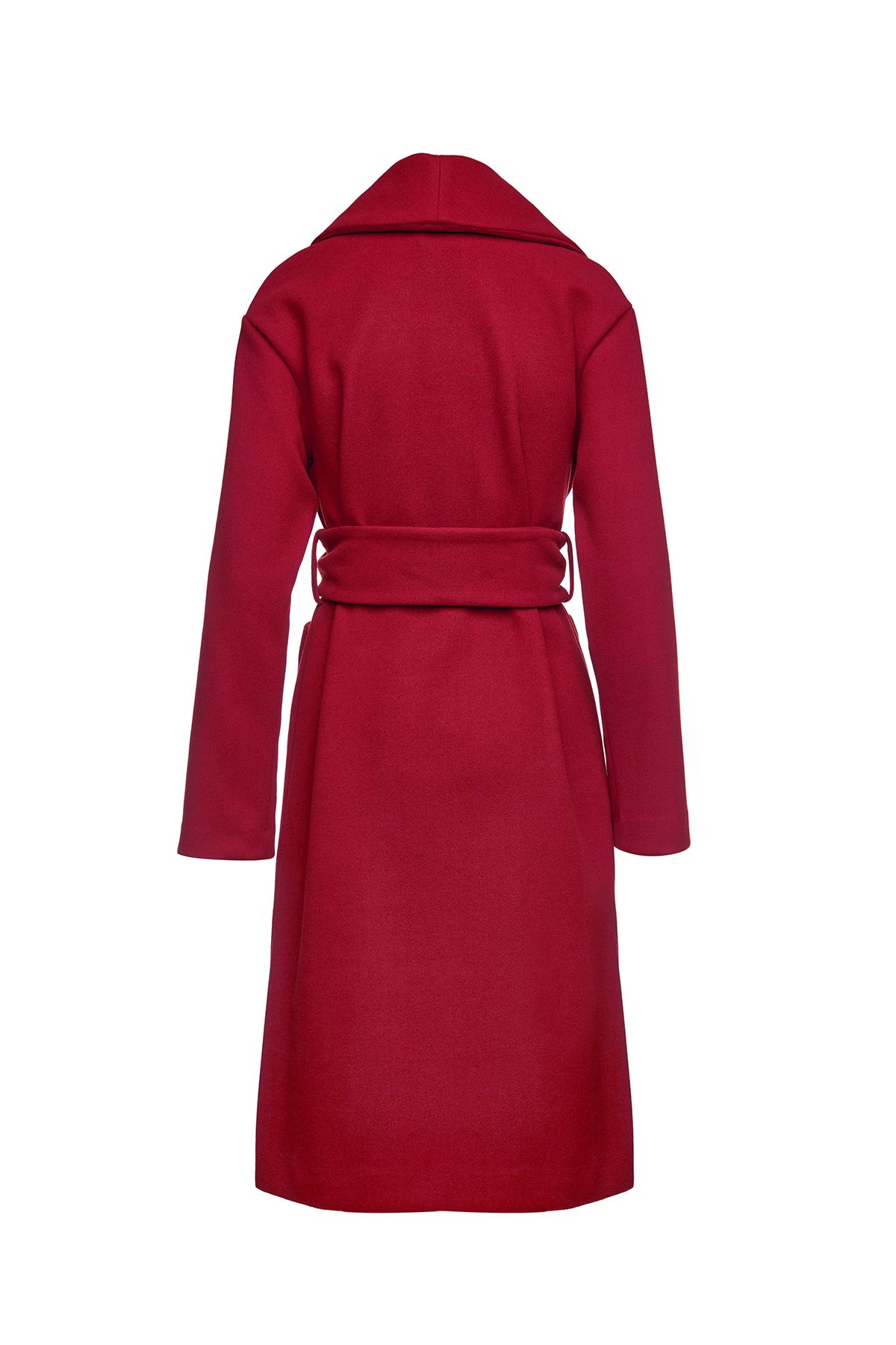 red fitted coat