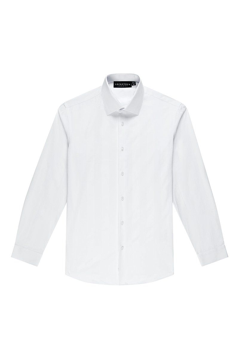 Lockstock Collar Shirt with Jacquard Stripe, Slim Fit.