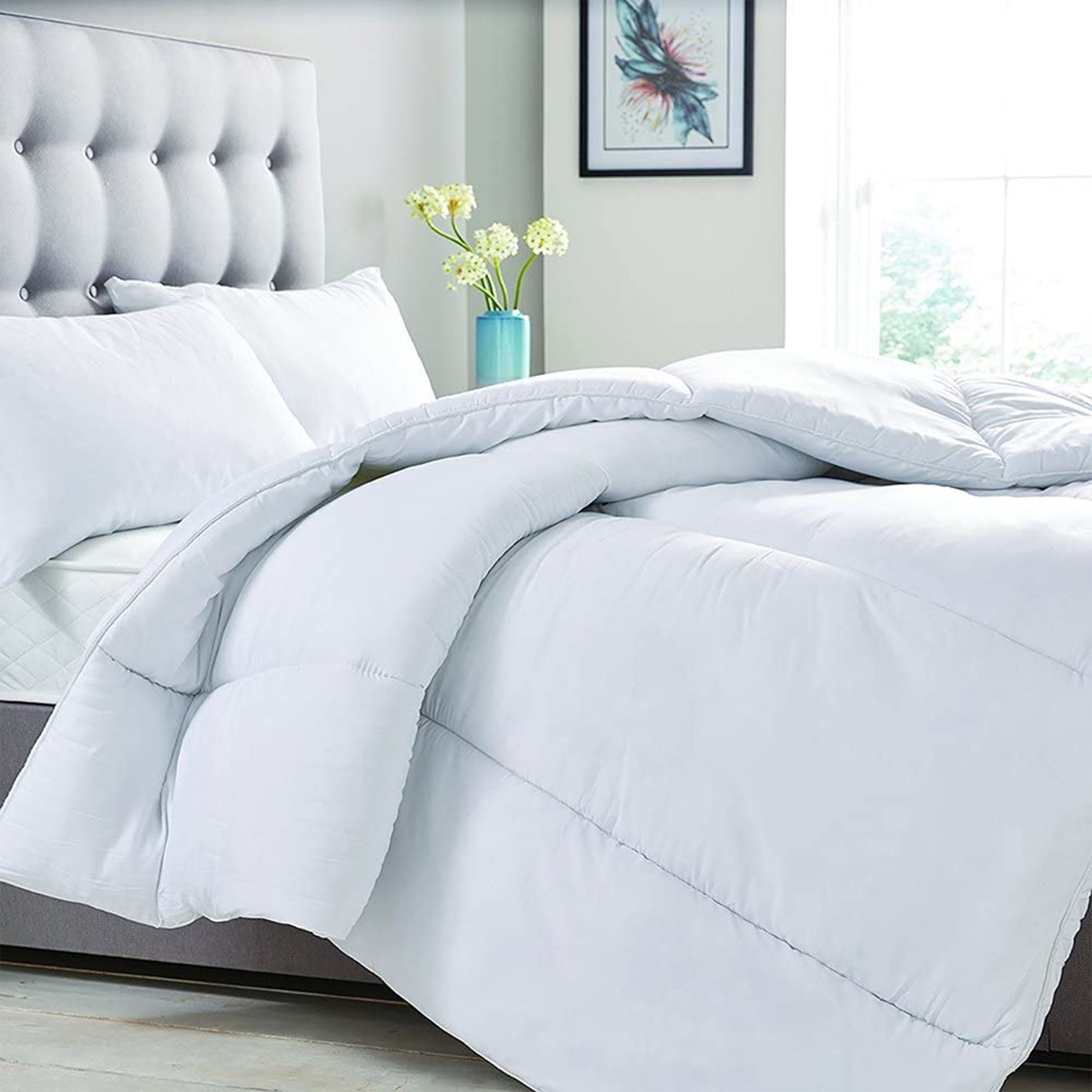 Snuggle up with the Cosy Home quilt. Each quilt comes filled with a special type of lightweight hollowfibre polyester. As the name suggests, each strand of polyester is hollow, which traps air inside and retains heat. This synthetic filling is perfect if you or your family suffer from allergies and react badly to natural filled duvets. With a maximum 15 tog rating, this duvet is the absolute highest you can buy and is designed to keep heat in, which is perfect for winter. Fully machine washable this quilt is a dream to care for.