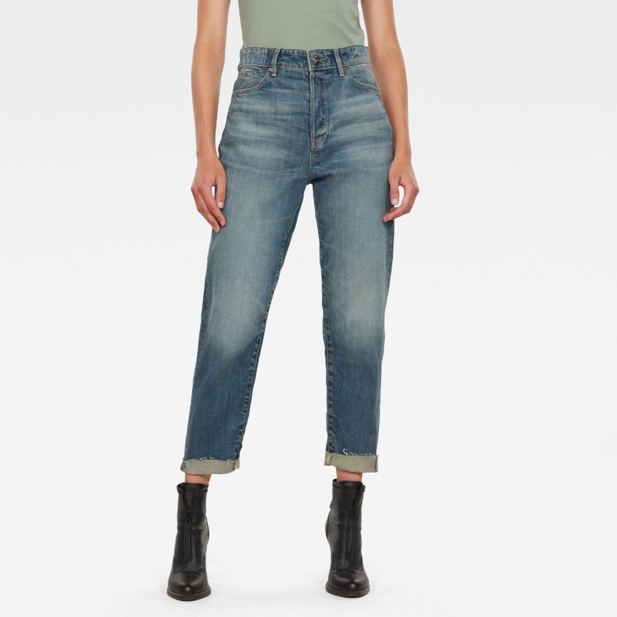 g star janeh ultra high mom ankle jeans