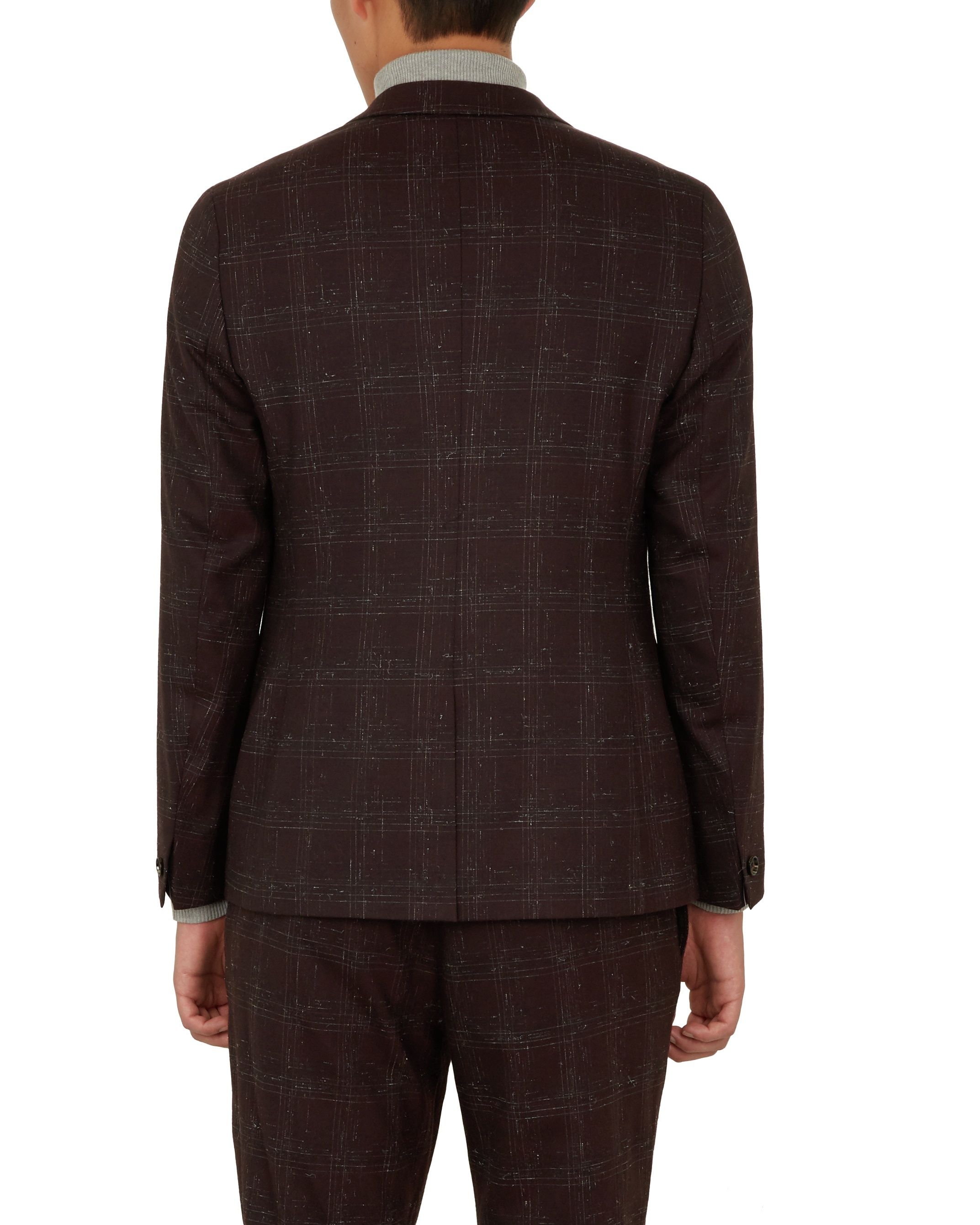 Checked Boucle Wool Suit Jacket