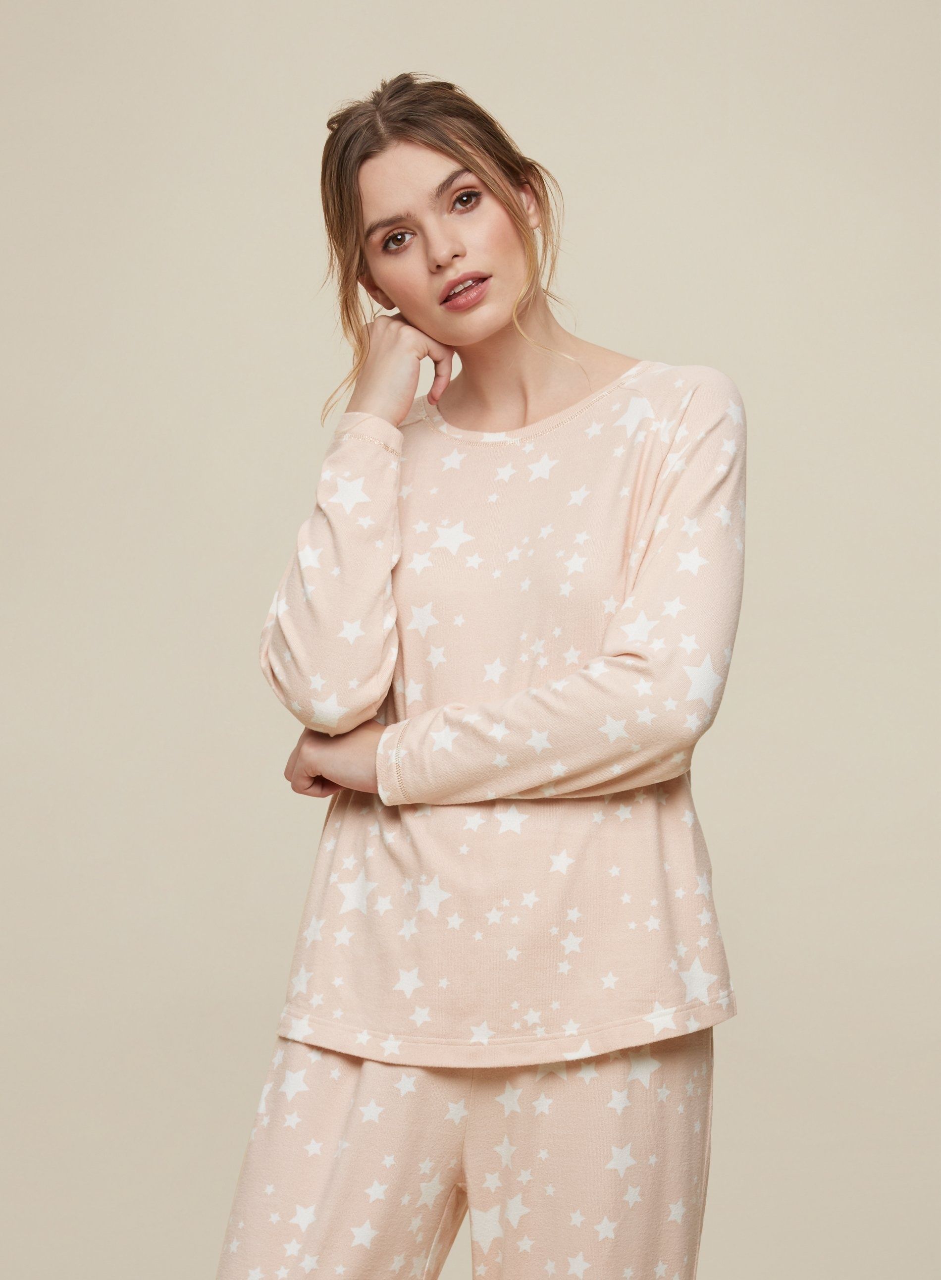 Dorothy Perkins Womens Blush Star Twosie Pyjama Set Lounge Nightwear Sleepwear