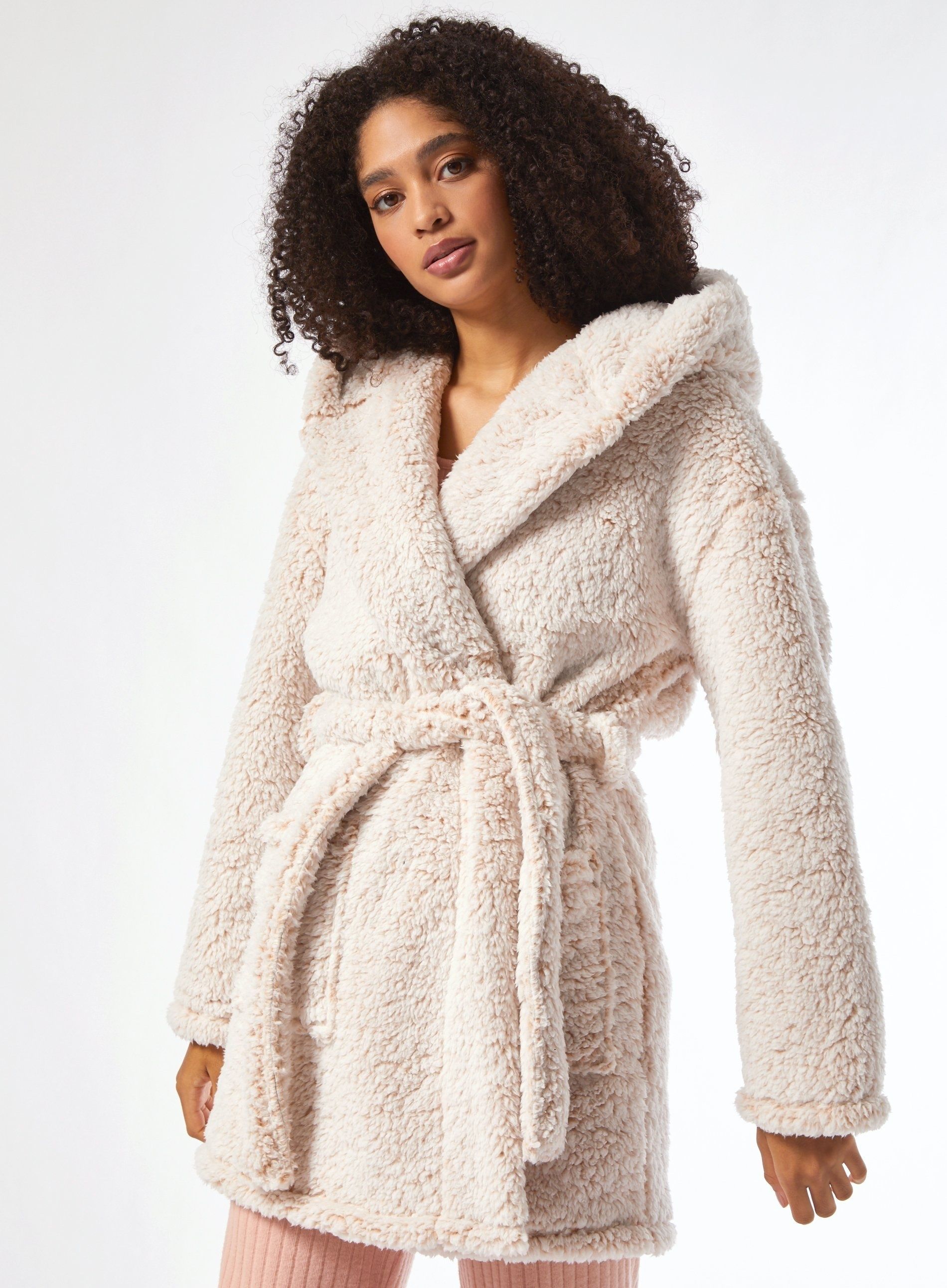 Dorothy Perkins Womens White Ombre Robe Loungewear Dressing Gown Nightwear