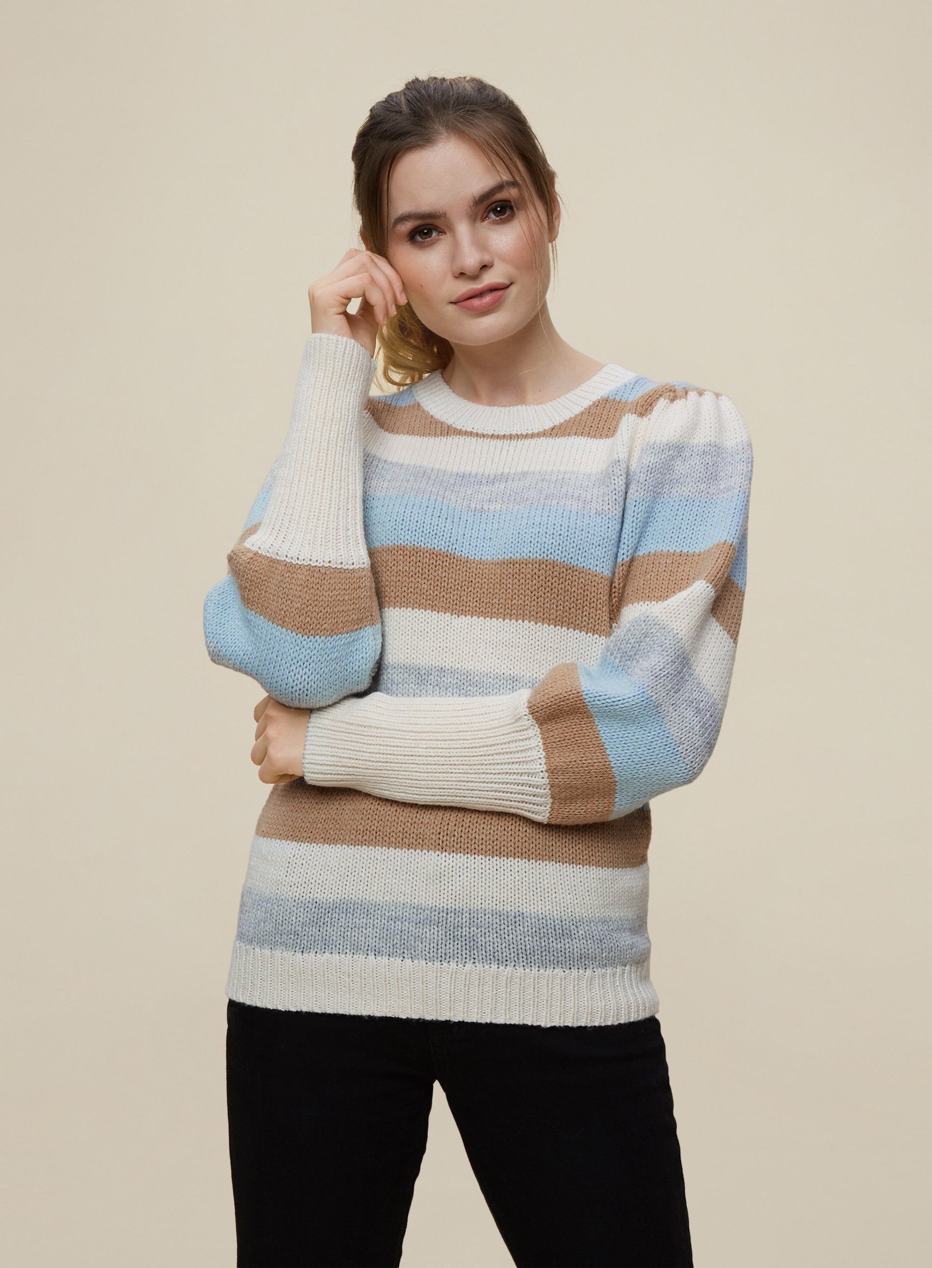 Dorothy Perkins Womens Blue Stripe Jumper Warm Sweater Pullover ...