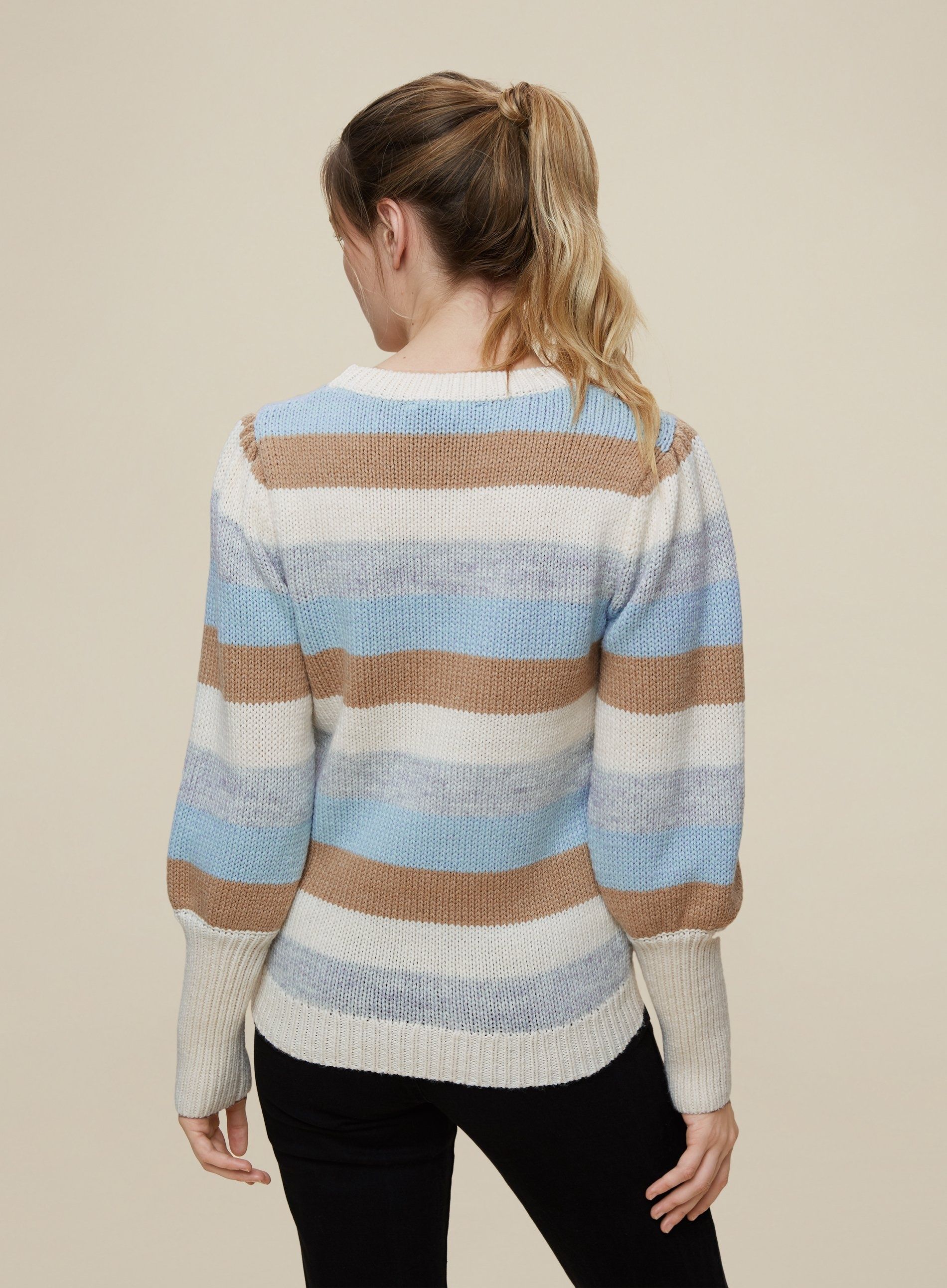 Dorothy Perkins Womens Blue Stripe Jumper Warm Sweater Pullover ...