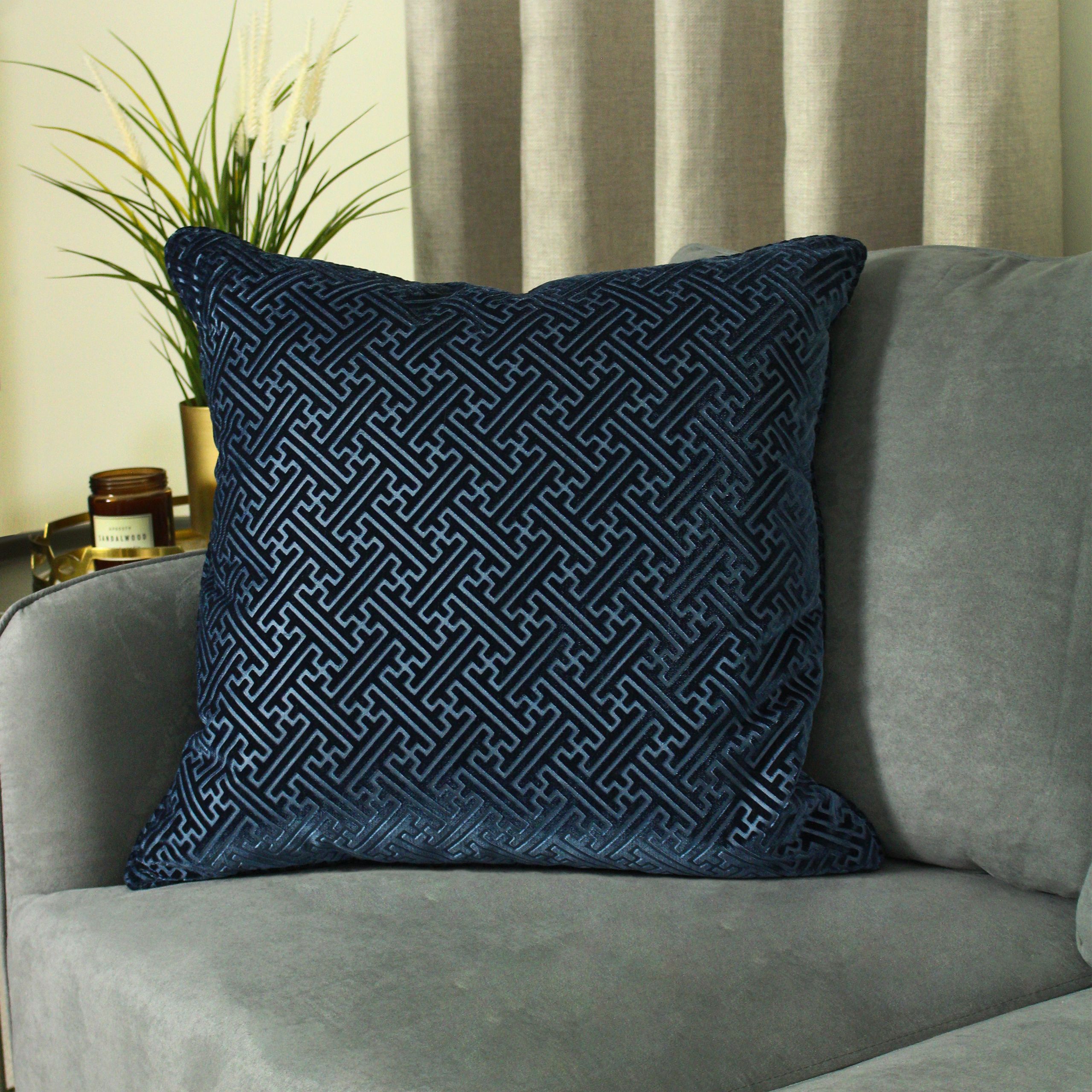 The Florence cushion features an embossed design inspired by timeless Greek key patterns. Complete with matching coloured piped edging and hidden zip closure, this 100% polyester cushion is hard-wearing and don't stain easily. This design will be super soft yet durable with excellent easy care properties.