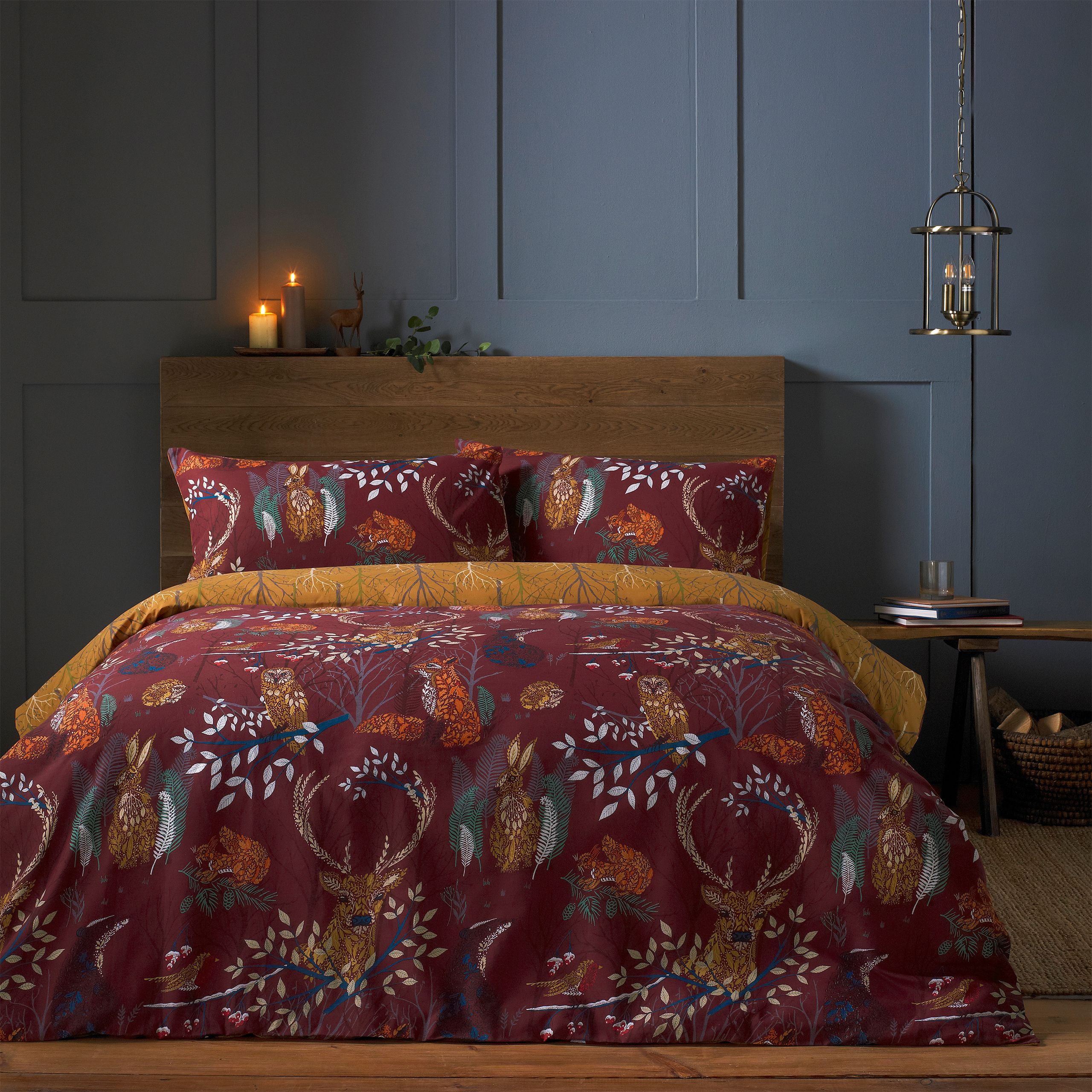 The Forest Fauna Duvet Cover Set features a hand-drawn and painted decorative print capturing the magic of nature. Inspired by the colours of the leaves throughout the year and Woodland animals; the bedding design is complete with a reversible design, clear button closure and easy care properties.
Measurements are as below for each size in this range;
Single: 137 x 200cm (includes one matching pillowcase)
Double: 200 200cm (includes two matching pillowcases)
King: 230 x 220cm (includes two matching pillowcases)
Super King: 260 x 220cm (includes two matching pillowcases)