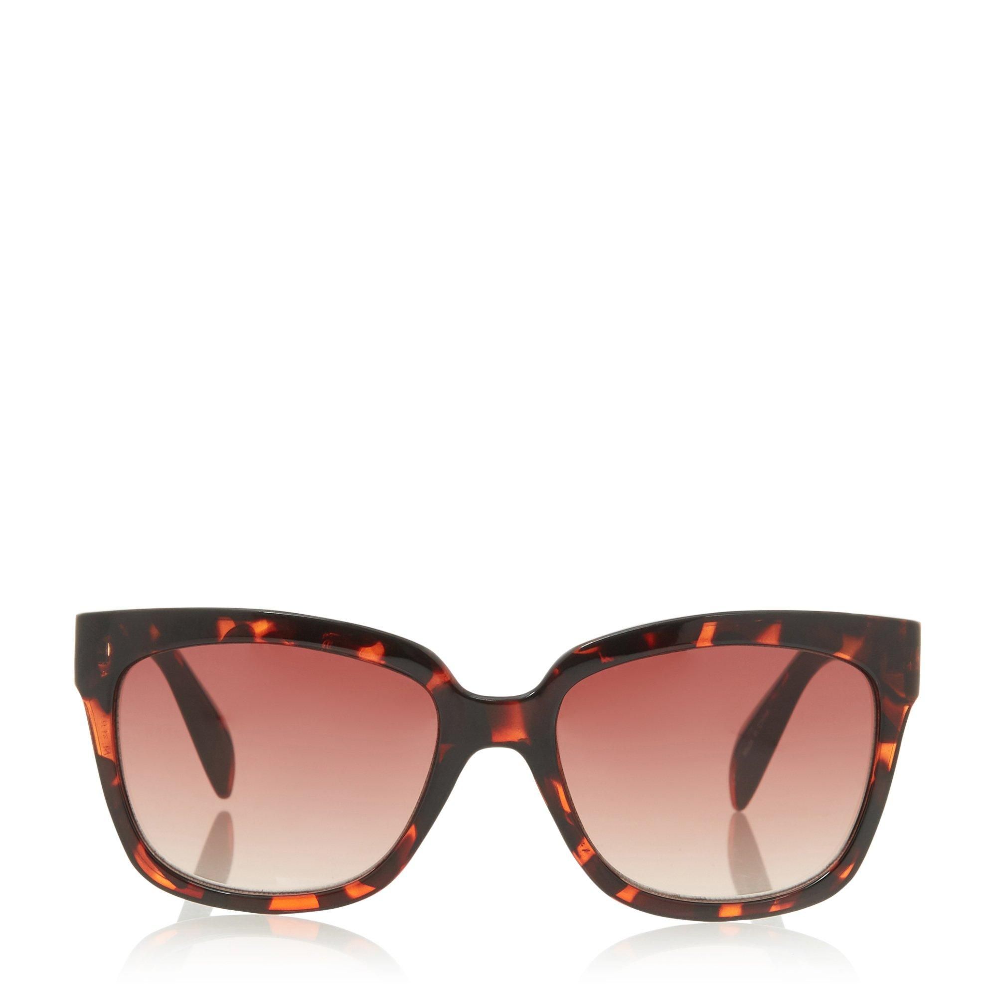 Refresh your summertime look with these bold and chic sunglasses. Made with a smooth acetate base and designed with maximum UV protection. They're designed with large square frames and a logo detail.