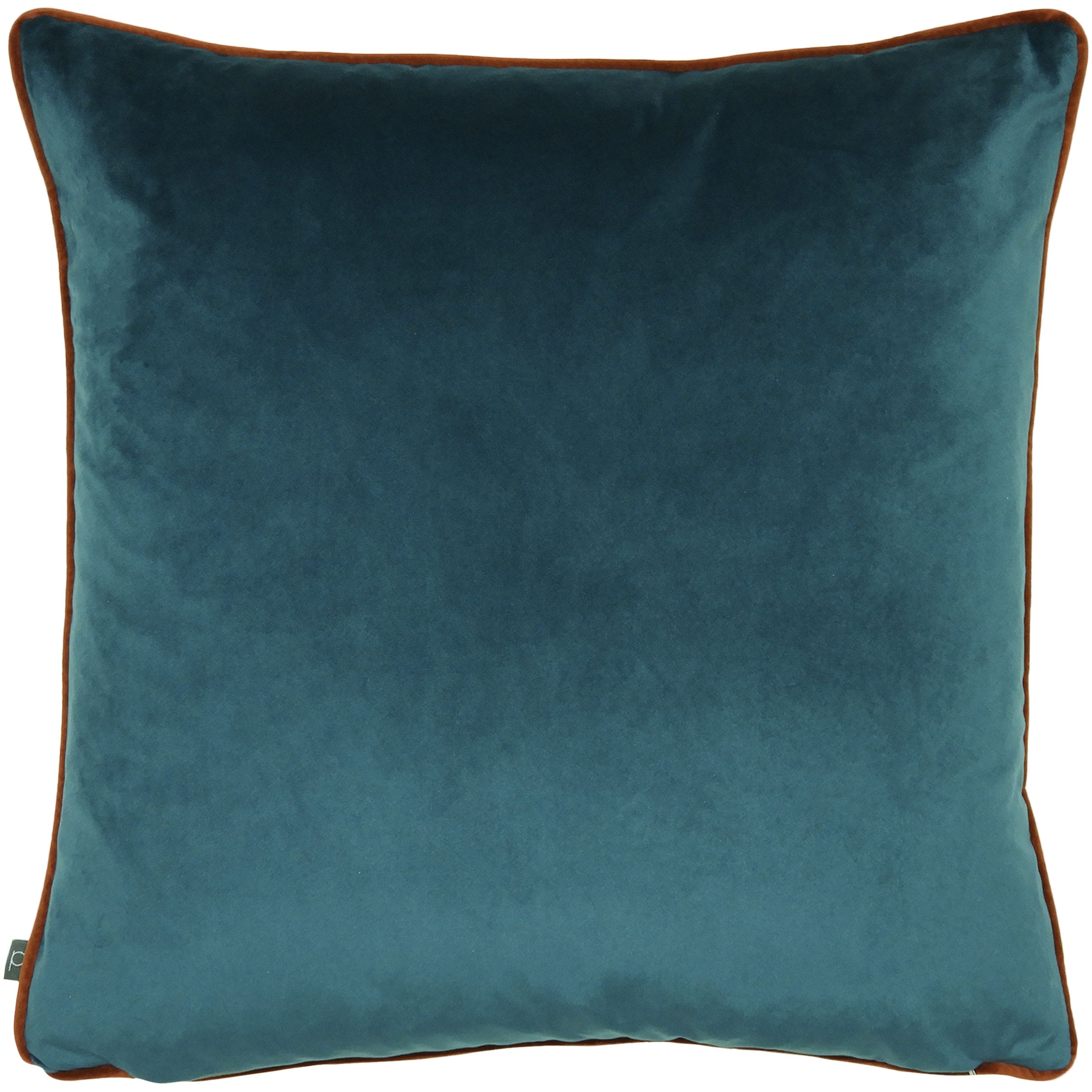 A dramatic retro design in bold colours complete with a contrasting plain soft velvet piped trim and reverse.