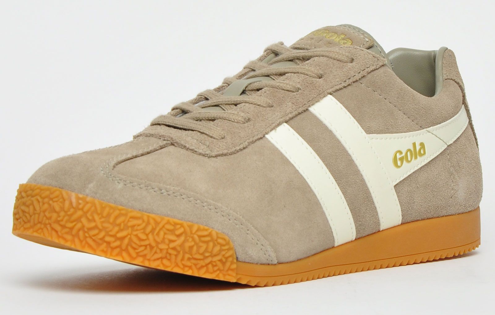 <p>These Gola Classics Harrier Suede men’s trainers are the perfect choice of footwear for casual days, delivering a timeless retro inspired design that oozes vintage charm that will enhance any casual outfit. Complete with a premium suede leather construction and intricate stitch detailing throughout to provide a five-star finish. </p> <p>- Gola Classics vintage silhouette</p> <p> - Secure lace up fastening delivers a snug fit </p> <p>- Premium suede leather upper delivers added flare</p> <p> - Intricate stitch detailing provides a five-star finish</p> <p> - Cushioned inner delivers a sumptuous wear </p> <p>- Durable outsole provides added traction</p> <p> - Gola Classics branding throughout</p>