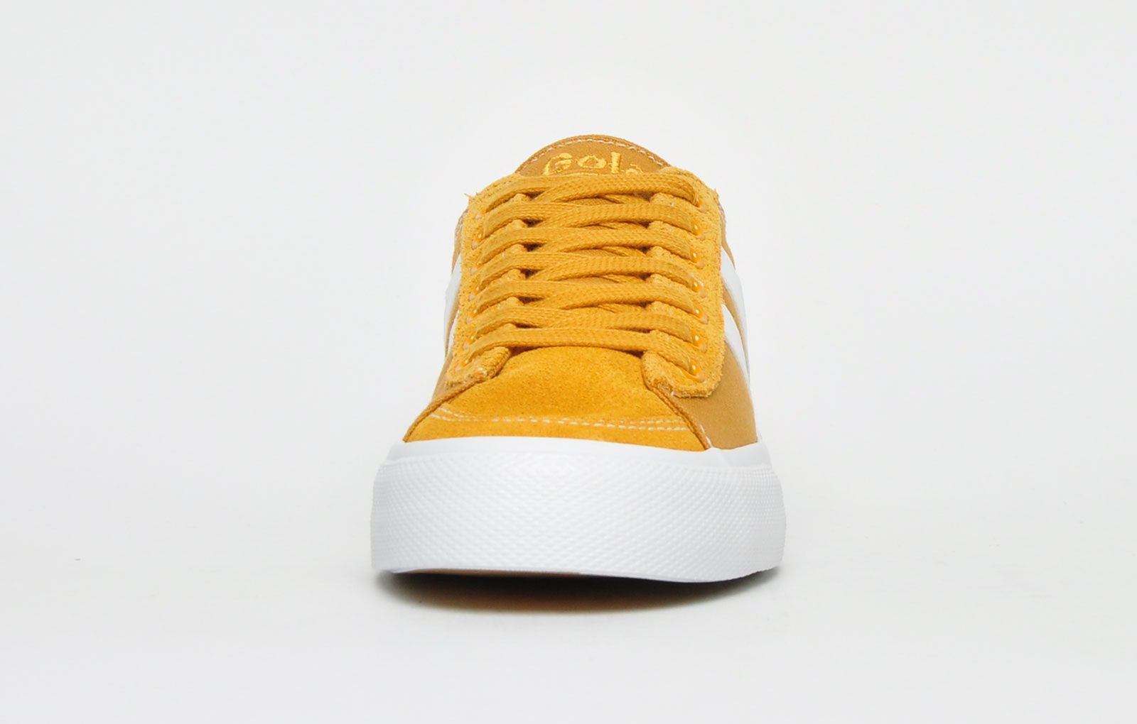 <p>These Gola Classics Quota II women’s girls trainers feature a timeless plimsol silhouette, delivering a touch of vintage charm to your casual footwear collection. A padded insole for that extra comfort along with a secure lace-up system for security delivers great everyday wear. Complete with a partial suede leather upper to add depth and even more character</p> <p>The Quota II is delivered in a robust canvas textile construction for a vintage retro style with a contrasting white Gola wingflash and on-trend deep foxing providing a classic style that will never go out of fashion.</p> <p> - Gola Classics plimsol silhouette</p> <p>- Secure lace up fastening</p> <p> - Canvas textile upper enhances ventilation.</p> <p>- Suede leather toe box and trims</p> <p>- Cushioned insole delivers a comfortable fit</p> <p> - Vulcanised sole</p> <p> - Gola Classics branding throughout</p>