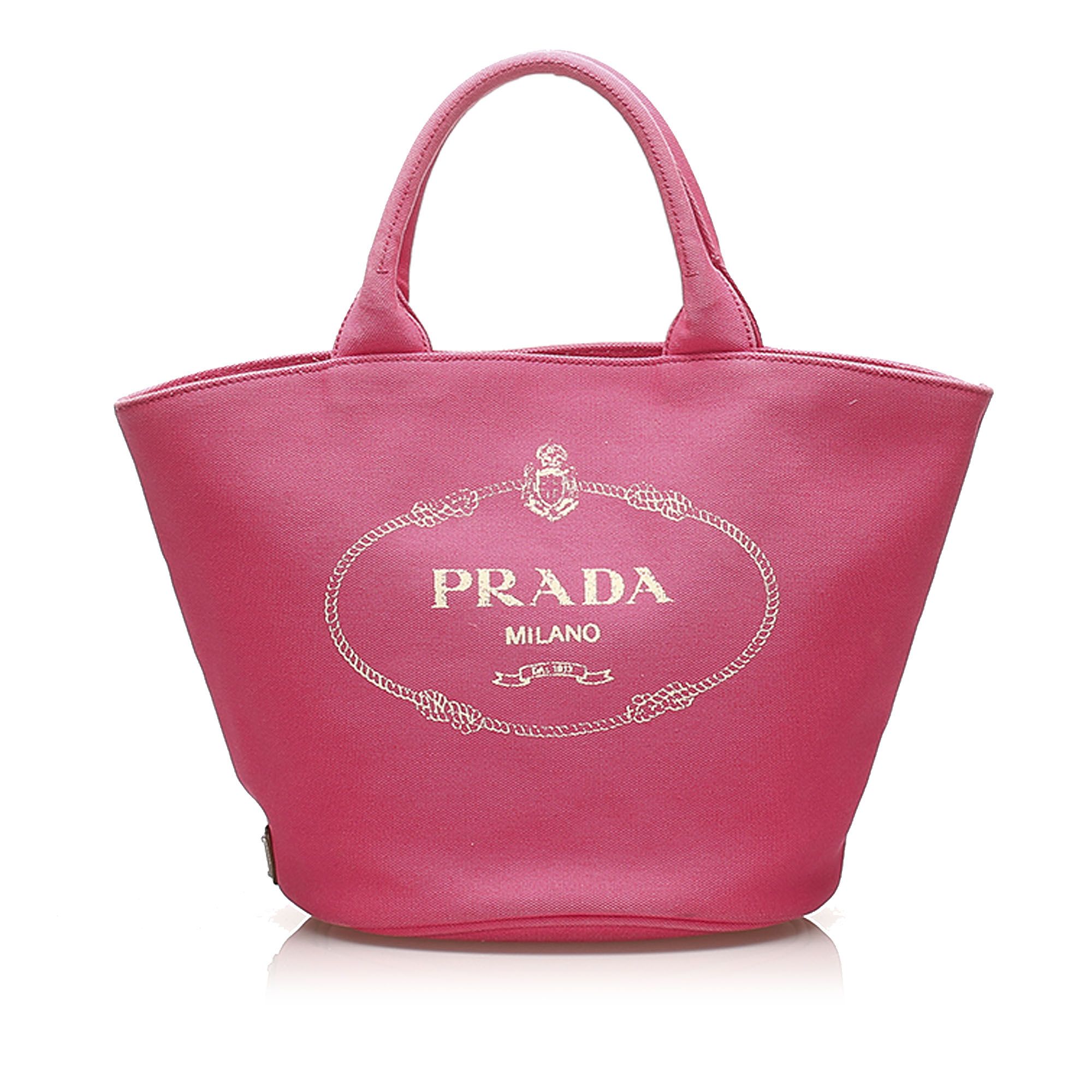 Vintage Prada Canapa Logo Canvas Tote Bag Pink