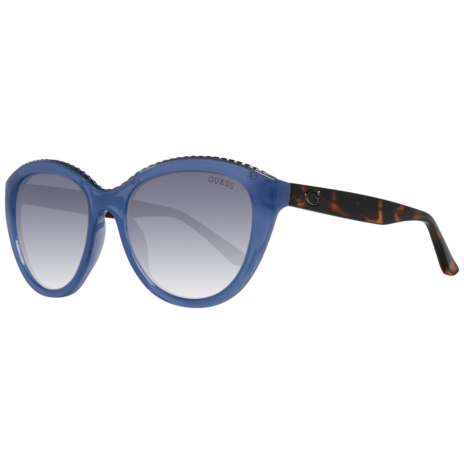 <table><tr><td>Gender</td><td>Women</td></tr><tr><td>Main color</td><td>Blue</td></tr><tr><td>Frame color</td><td>Blue</td></tr><tr><td>Frame material</td><td>Plastic</td></tr><tr><td>Lenses color</td><td>Grey</td></tr><tr><td>Lenses material</td><td>Plastic</td></tr><tr><td>Filter category</td><td>3</td></tr><tr><td>Lenses effect</td><td>Gradient</td></tr><tr><td>Protection</td><td>100% UVA & UVB</td></tr><tr><td>Size</td><td>54-18-135</td></tr><tr><td>Lenses width</td><td>54mm</td></tr><tr><td>Lenses height</td><td>45mm</td></tr><tr><td>Bridge width</td><td>18mm</td></tr><tr><td>Frame width</td><td>141mm</td></tr><tr><td>Temples length</td><td>135mm</td></tr><tr><td>Spring hinge</td><td>No</td></tr><tr><td>Style</td><td>Oval</td></tr><tr><td>Shipment includes  </td><td>Case, cleaning cloth</td></tr></table>