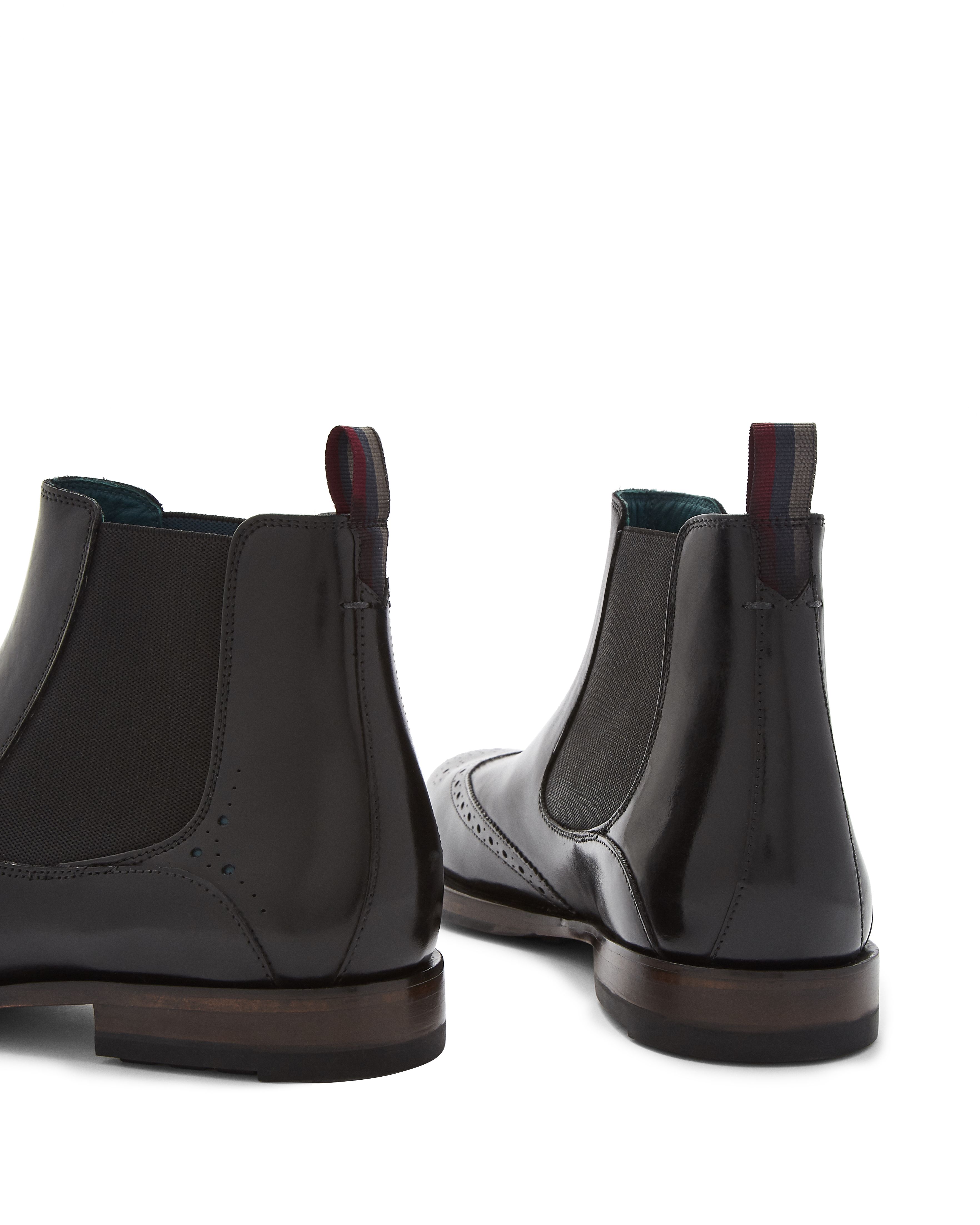 Leather Brogue Detail Chelsea Boots