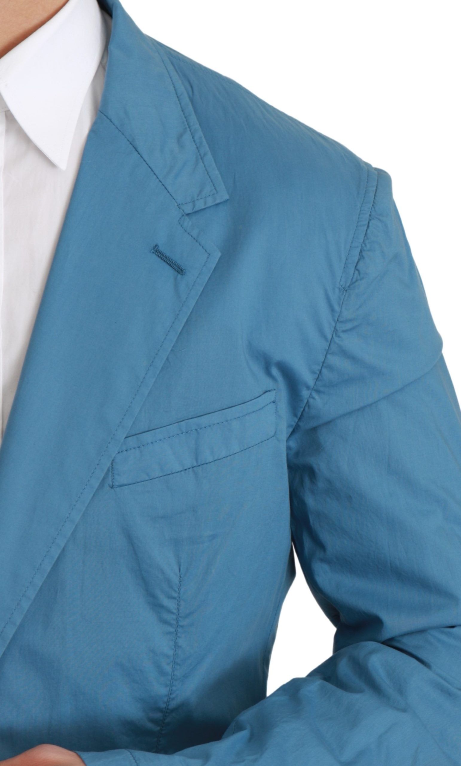 Save 24% Dolce & Gabbana Blue Single Breasted Formal Cotton Blazer Womens Mens Clothing Mens Jackets Blazers 