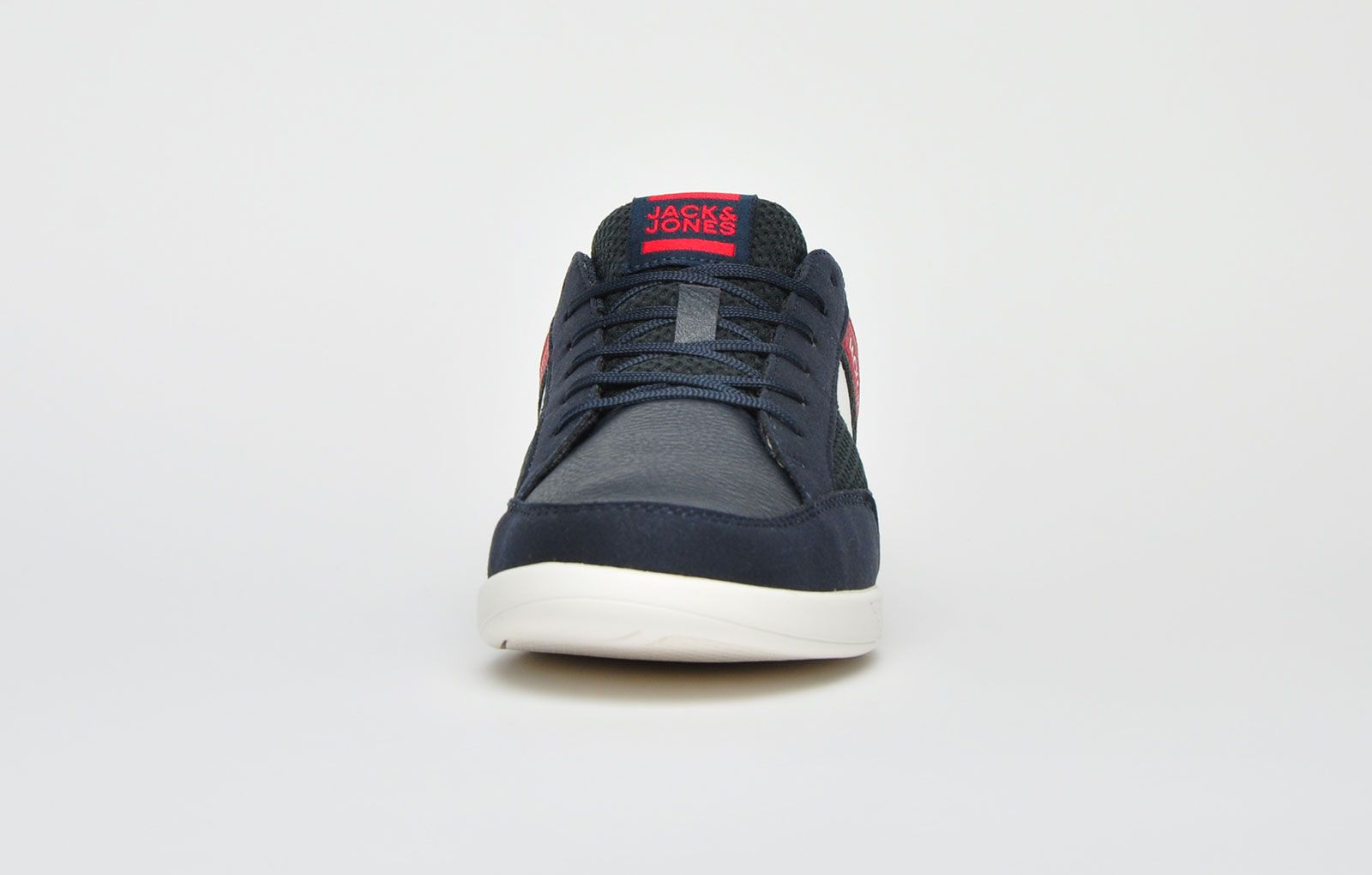 <p>Featuring a navy synthetic upper with designer stitch detailing throughout, complete with Jack & Jones branding for true brand appeal. These men’s trainers from Jack & Jones can be matched up with your favourite outfit, featuring a durable rubber outsole and a full lace up fastening for a secure lockdown fit with the iconic Jack & Jones branding to the side for a 5-star premium designer finish. Add an eye-catching trainer to your collection now. <br></p> <p class=