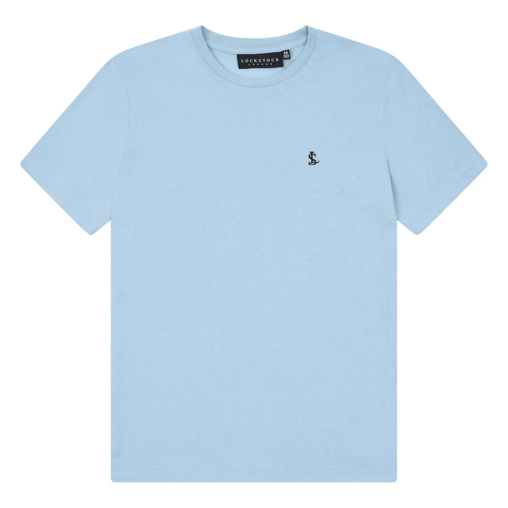 Lockstock Jones T-Shirt, Classic t-shirt with logo in light blue, 100% Cotton