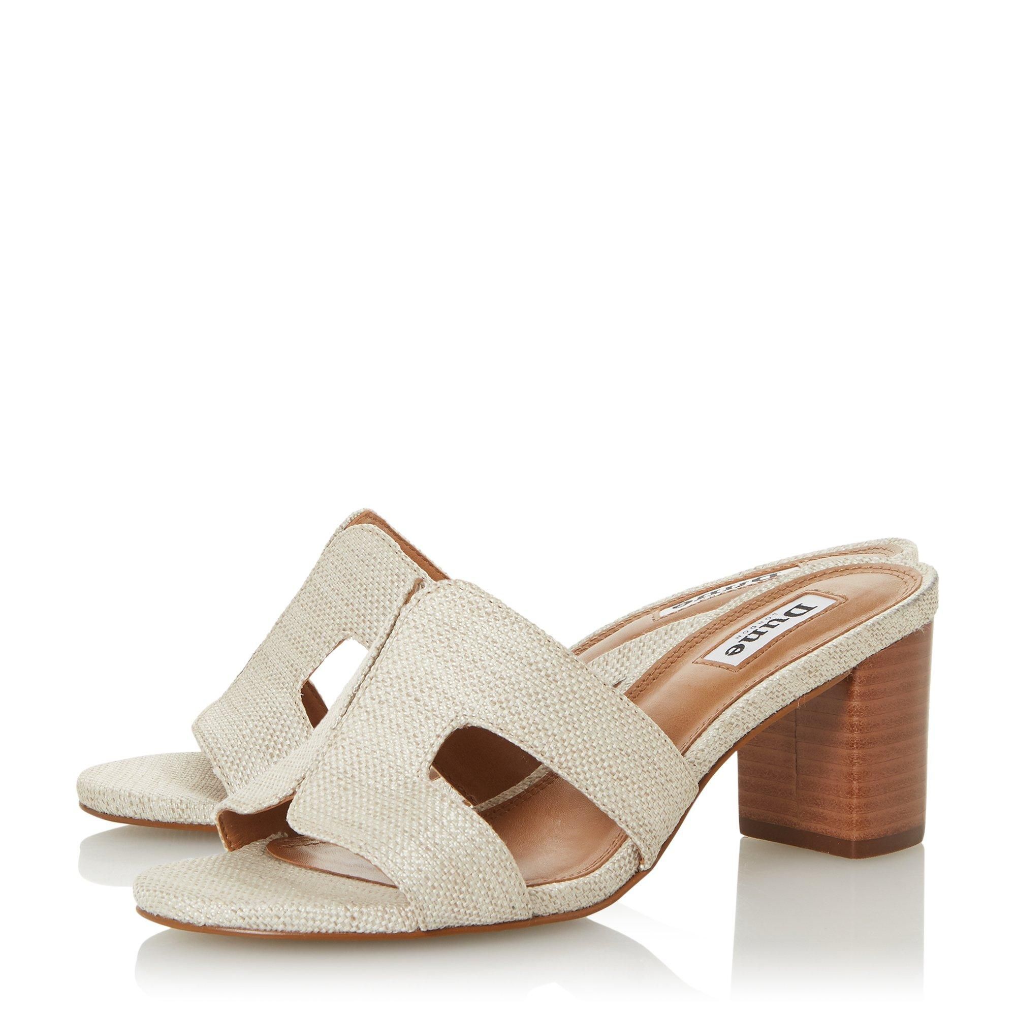 tan mule block heel