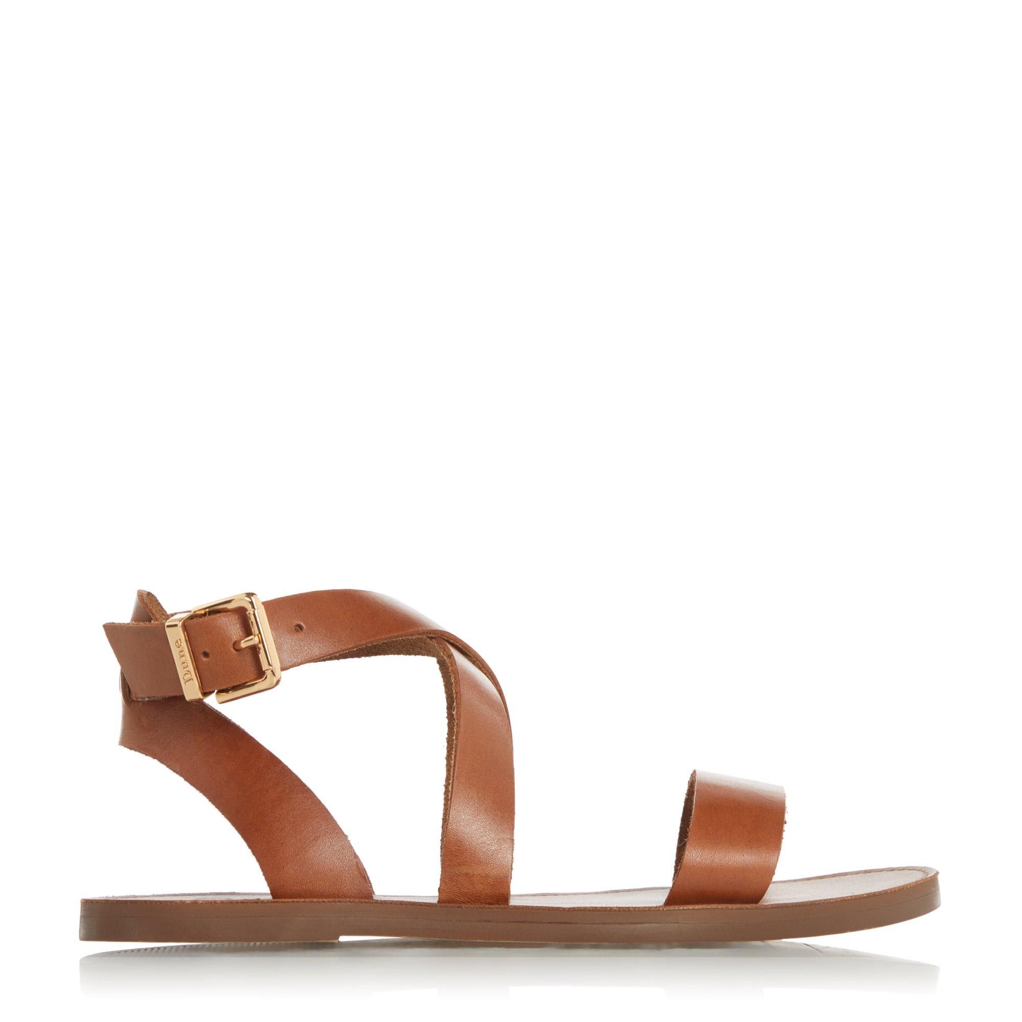 dune loopy sandals in tan