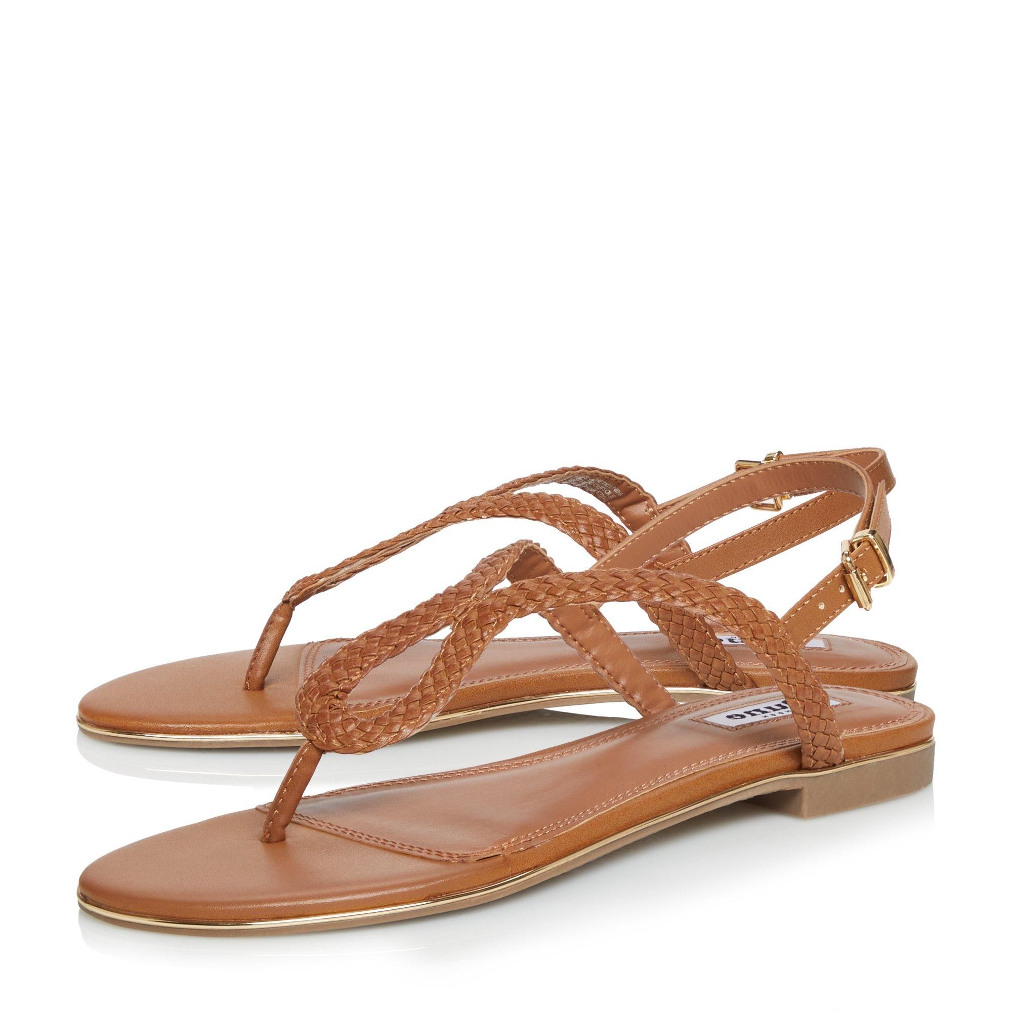 dune loopy sandals in tan