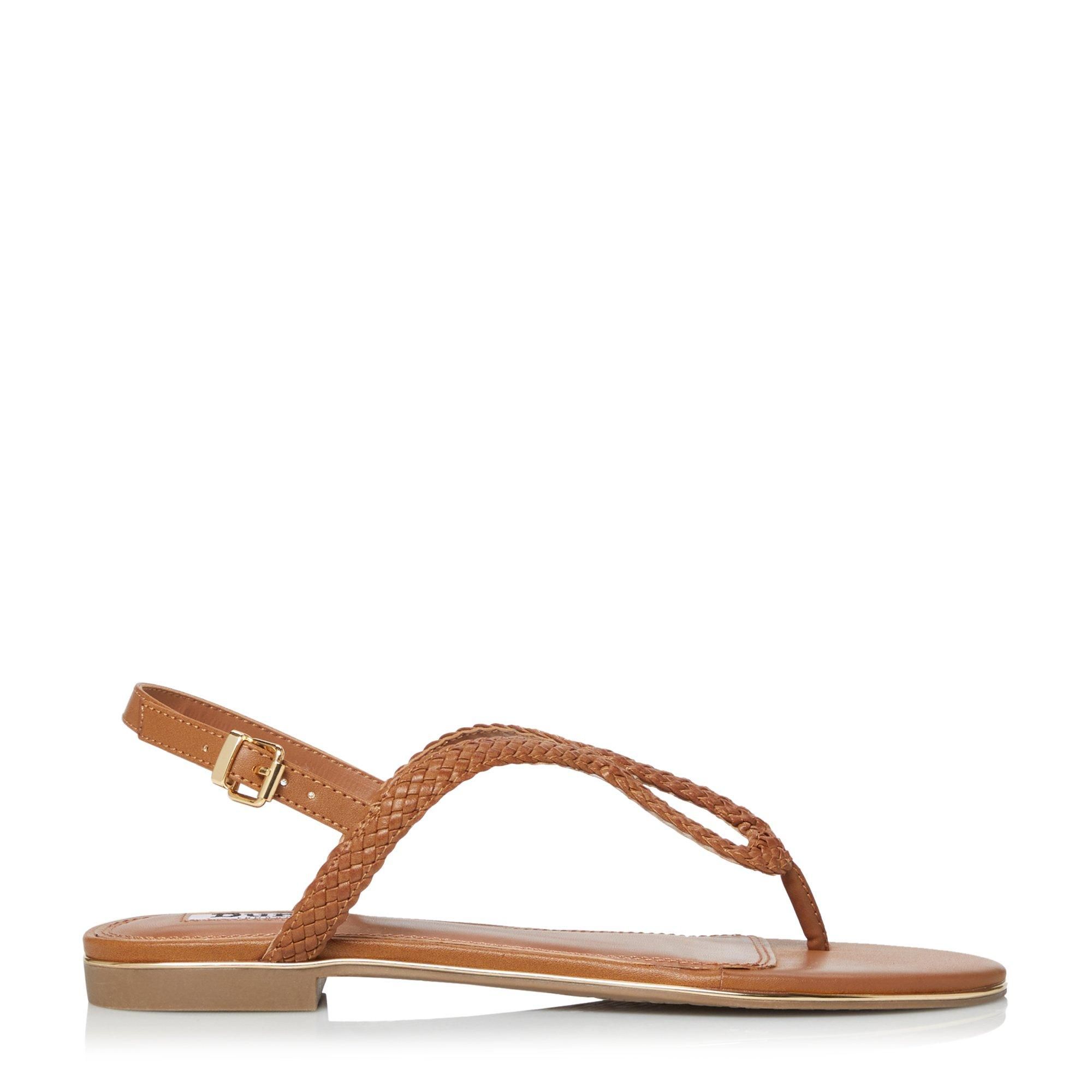 dune loopy sandals in tan