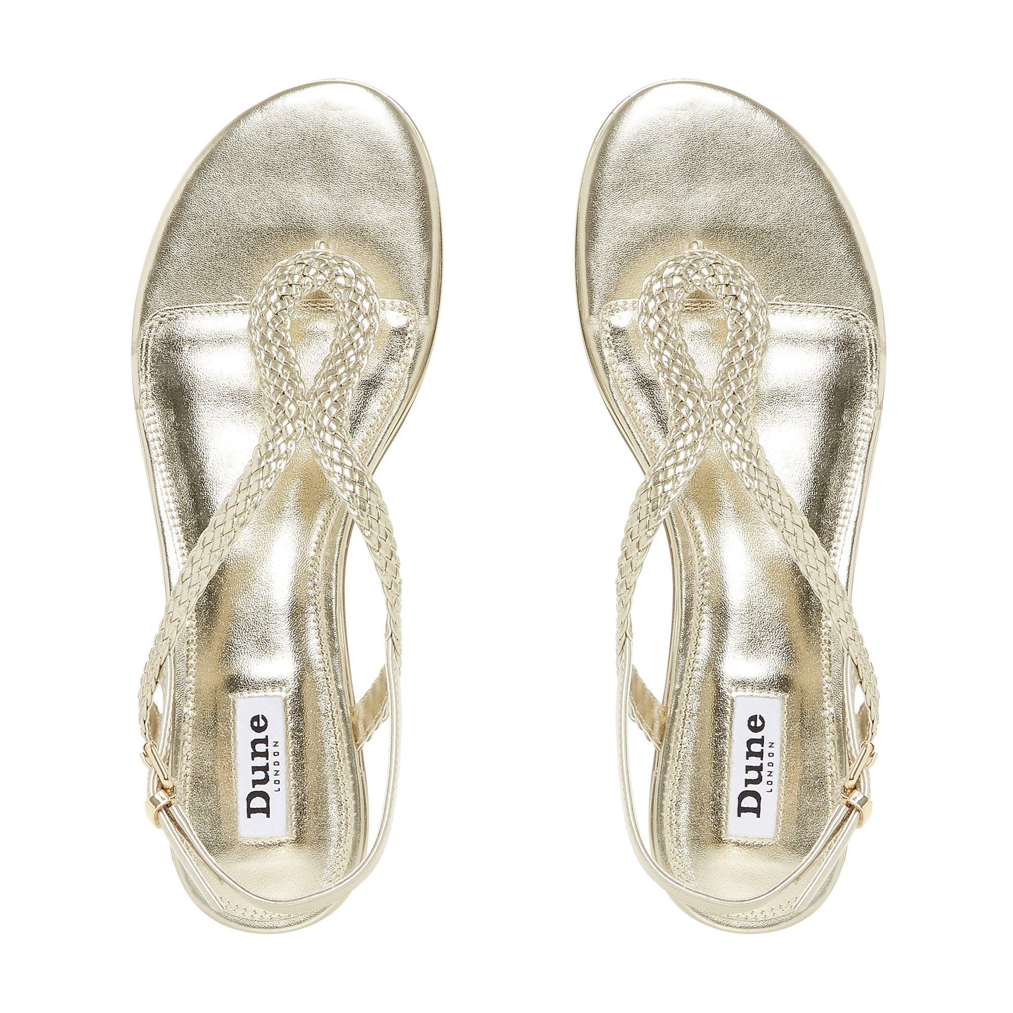 dune loopy sandals in tan