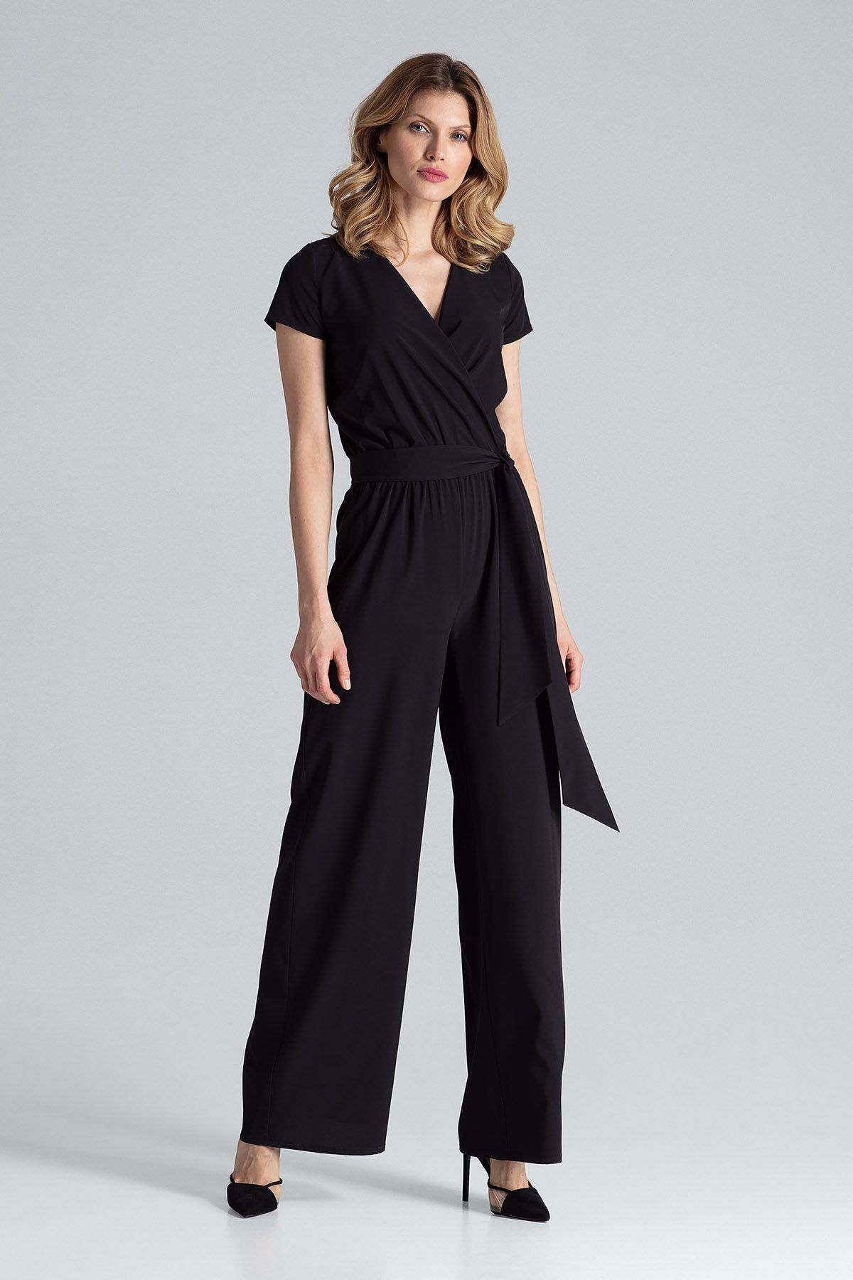 Black Short Sleeve Jumpsuit