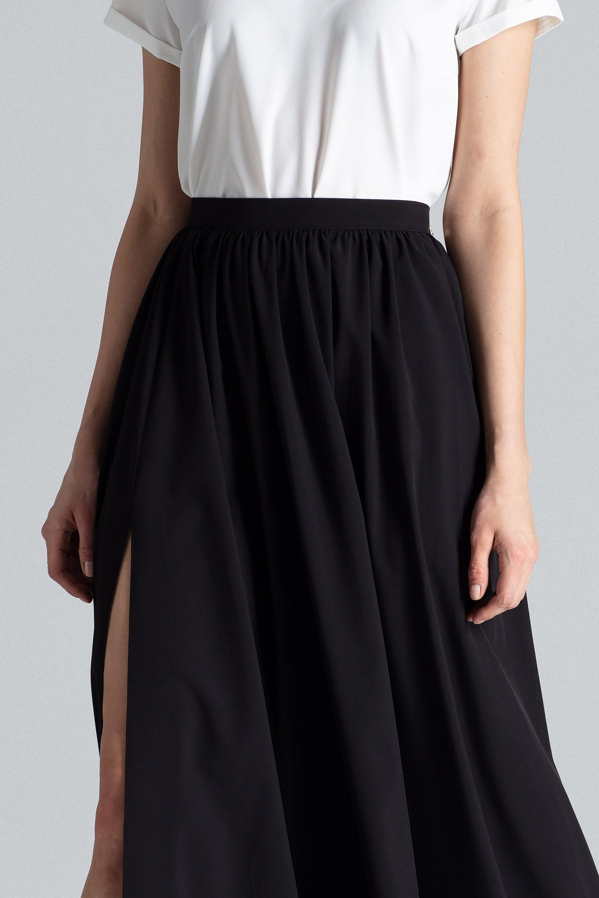 Black Maxi Wide Skirt