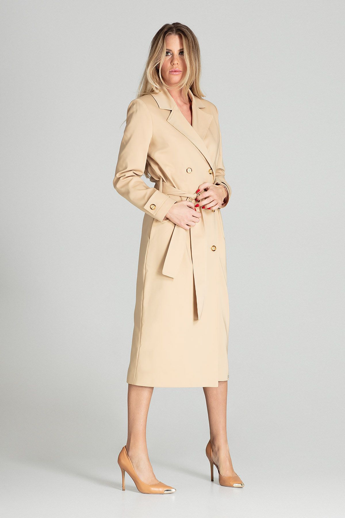 Beige Classic Long Spring Jacket