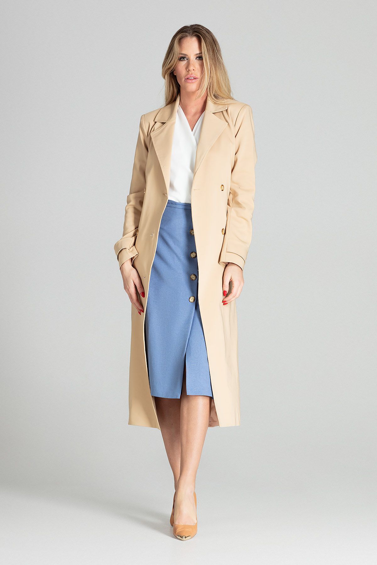 Beige Classic Long Spring Jacket