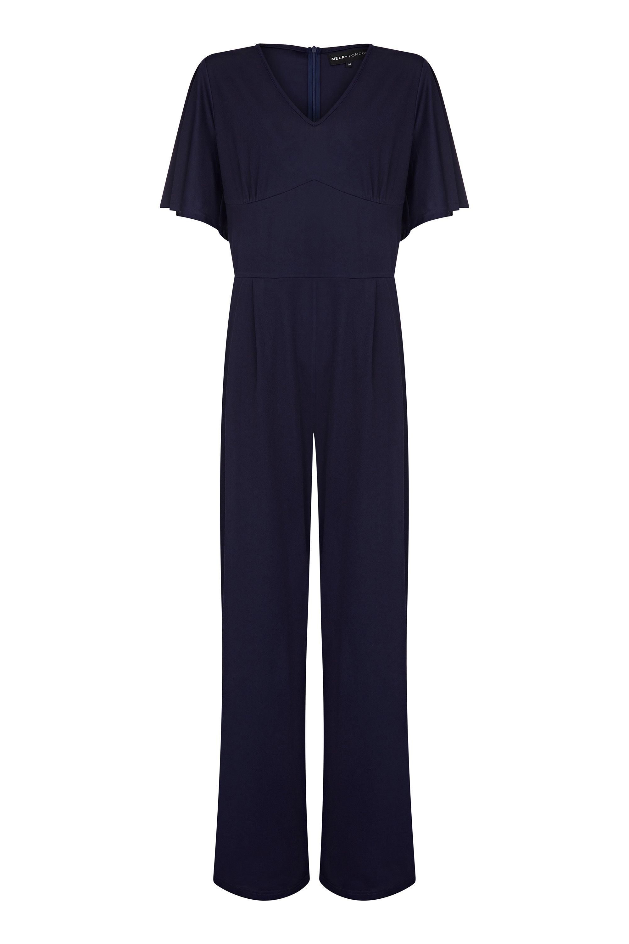 Refine your look with this Mela Plus Size Fluted Jumpsuit. Featuring soft-touch fabric that's comfortable and stylish, it's designed with short flowing sleeves, a cinched waist and relaxed trousers. Finished with a zip fastening, dress it up or down - depending on the occasion.