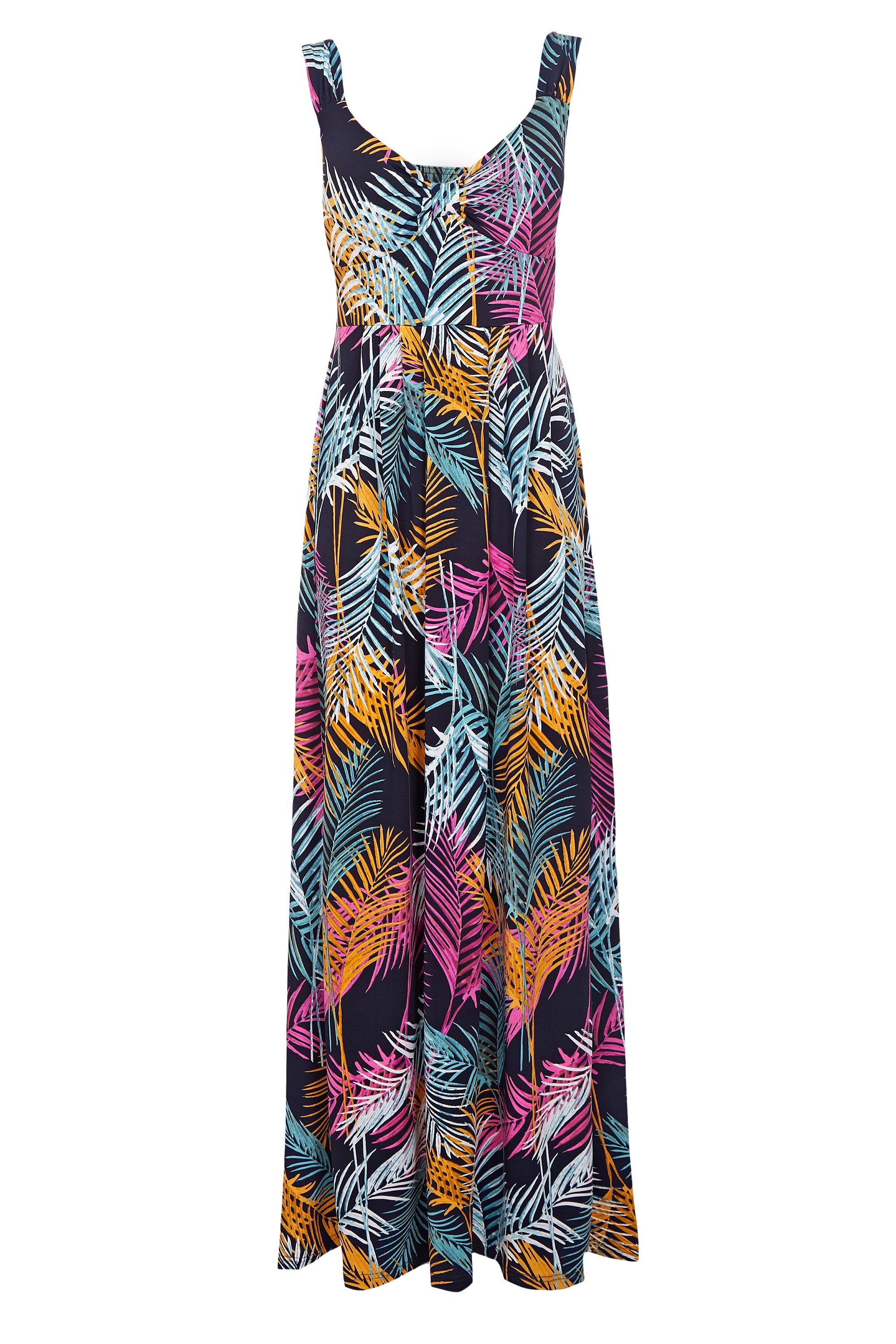 Mela London Multi Coloured Leaf Maxi Dress