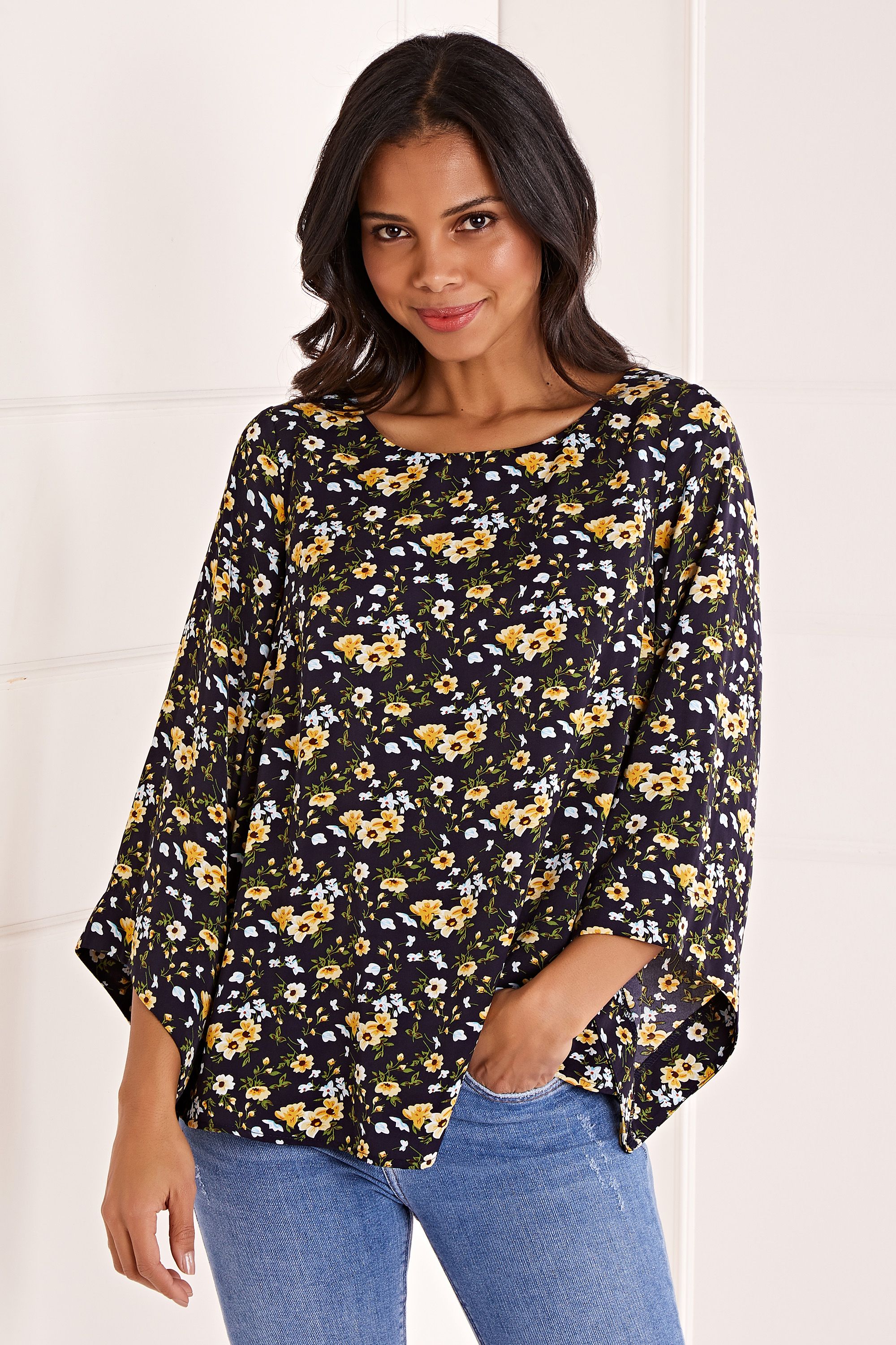 Ditsy Floral Long Sleeve Blouse