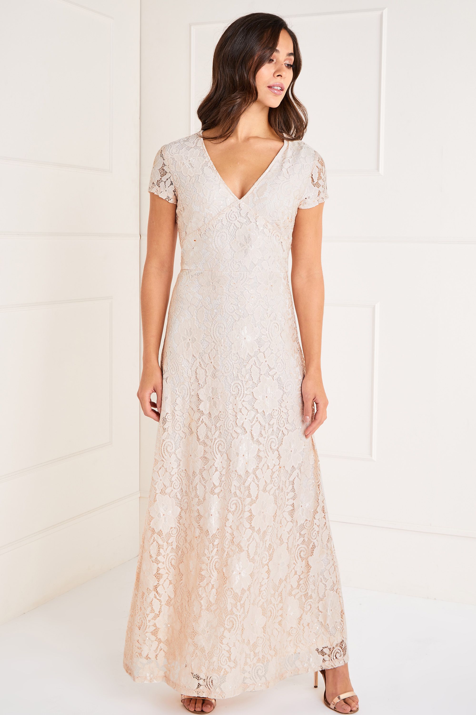 blush sequin gown