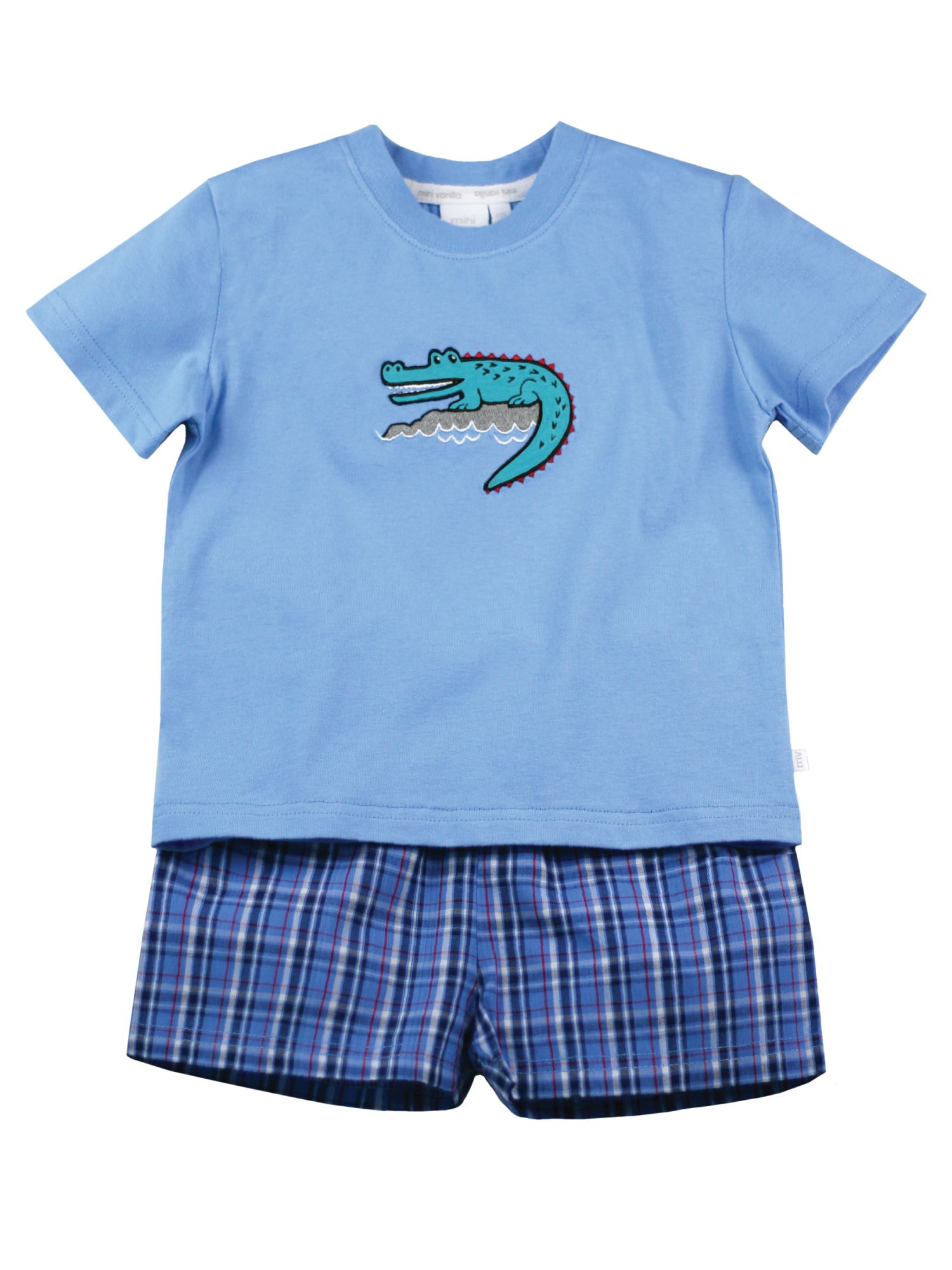 Boys' Crocodile Summer Shortie Cotton Pyjamas