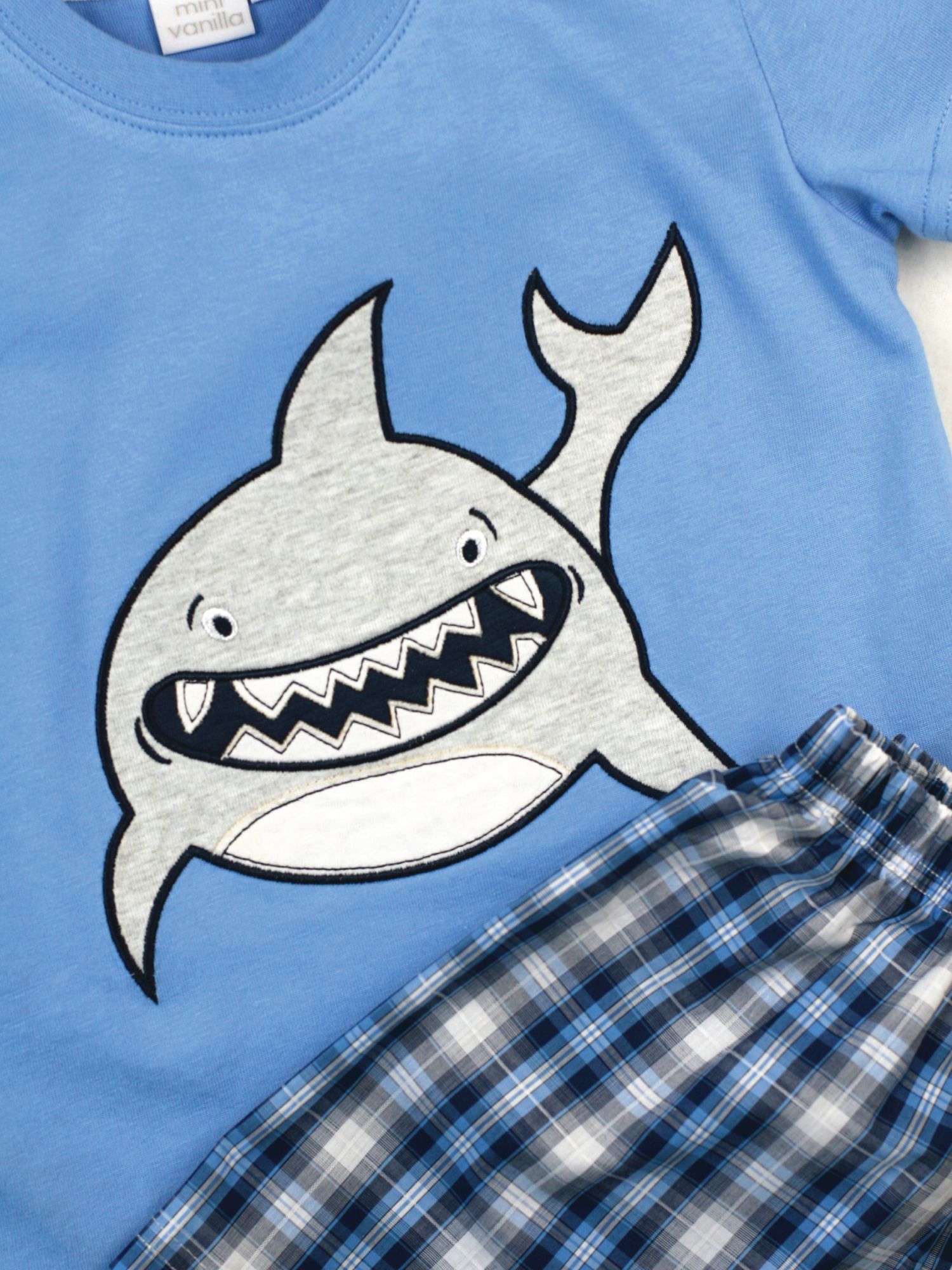Boys' Smiley Shark Shortie Cotton Pyjamas
