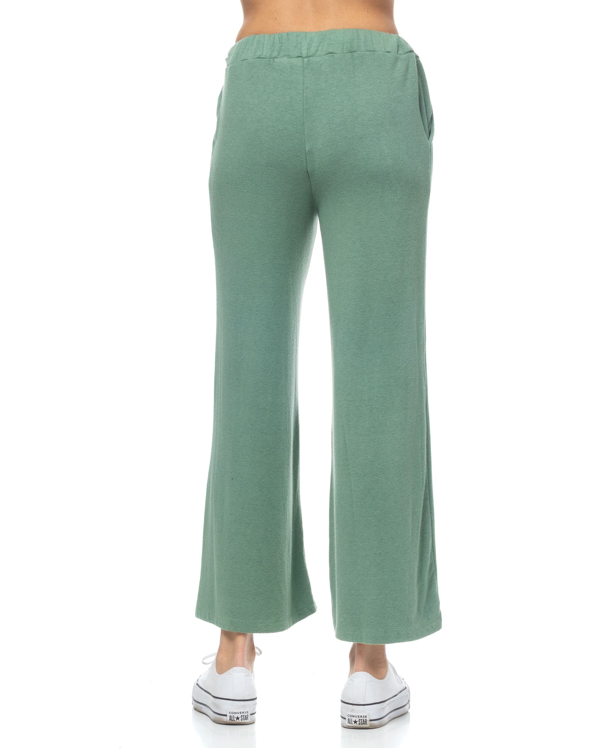 Wide Leg Knit Pants With Elastic Waist