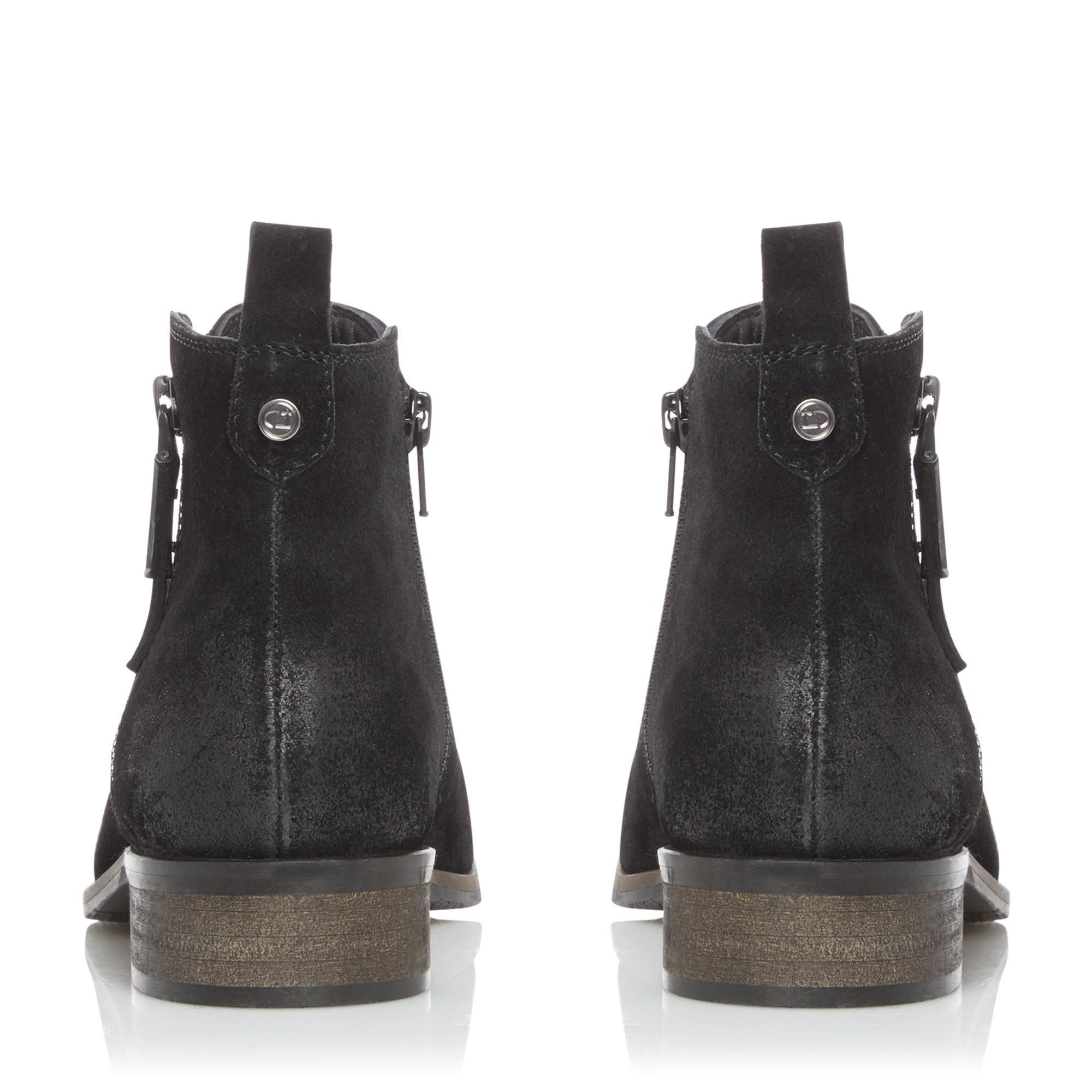 dune ladies flat ankle boots