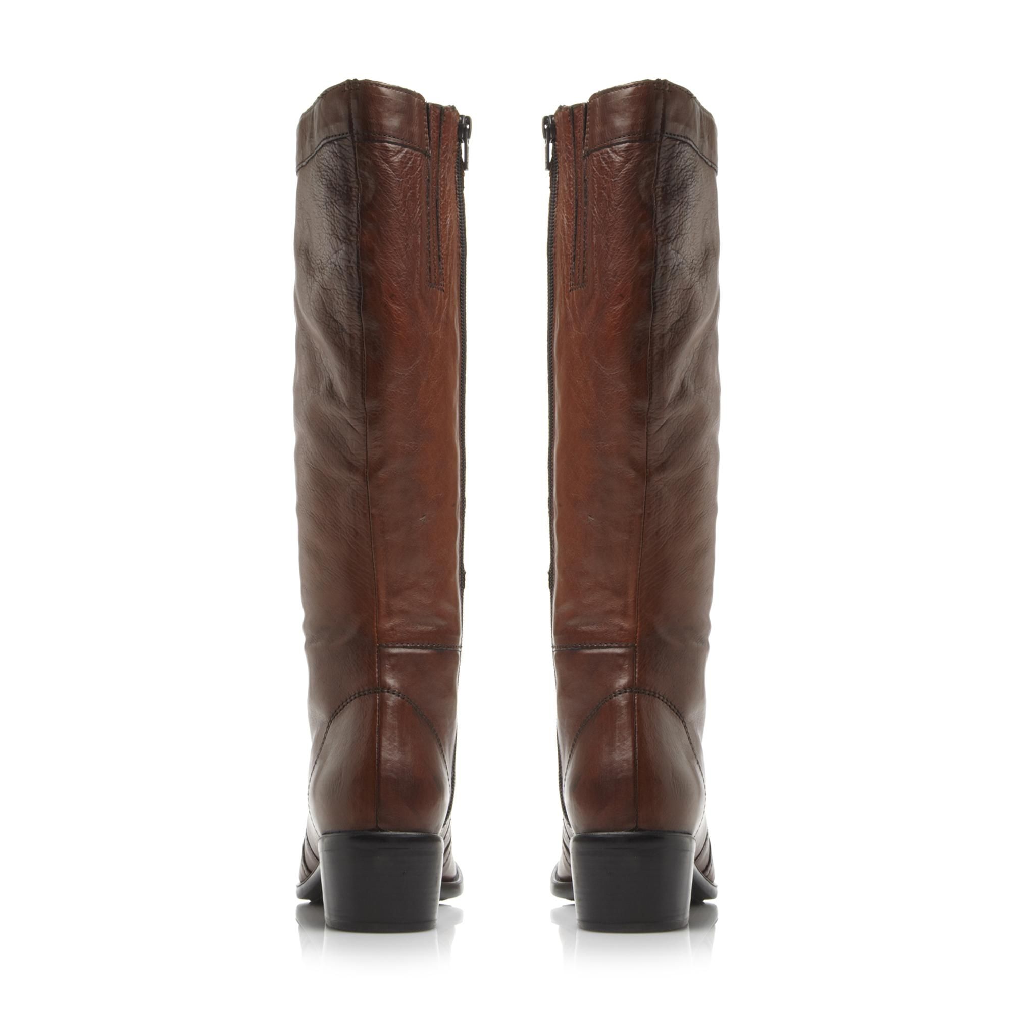 Dune Ladies PIXIE D Button Detail Leather Knee High Boots