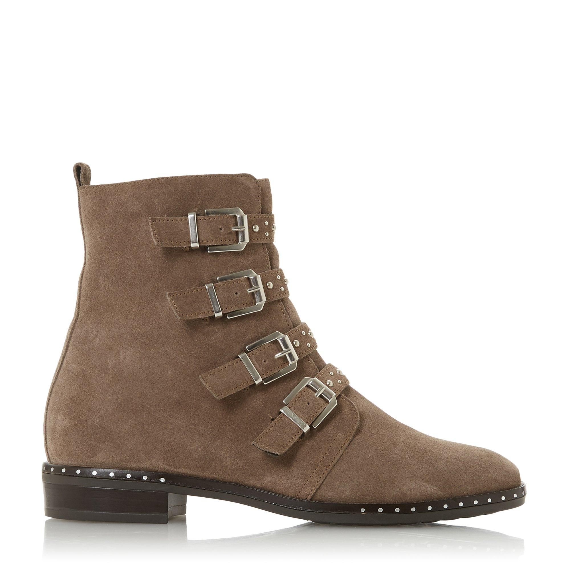 dune brown biker boots