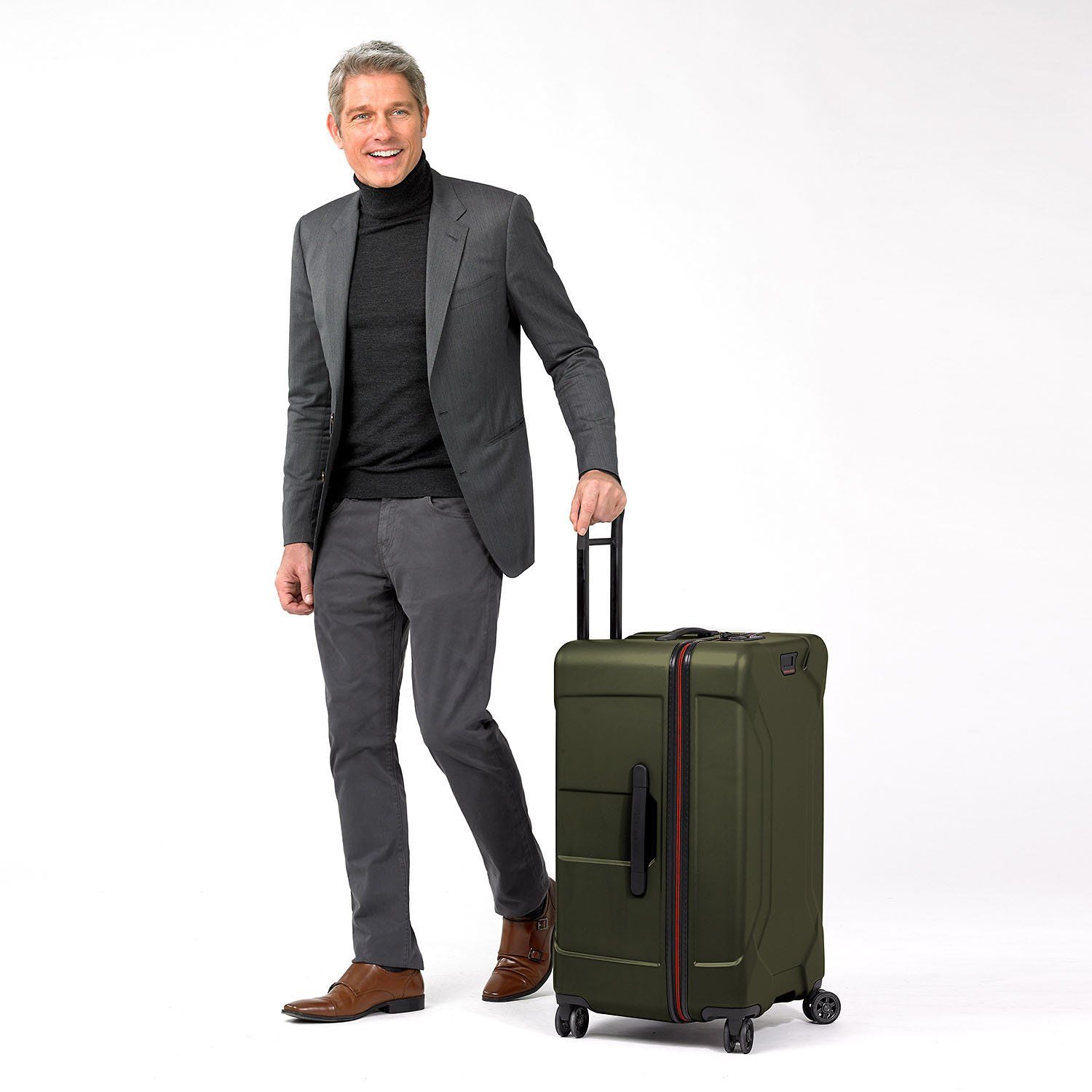 Lighter than a trunk, bigger than a suitcase -- you get the best of both worlds with the Torq Medium Trunk Spinner. The rugged, resilient hardside case means ultimate protection for all your belongings. Key features include: Outsider® handle provides greater interior capacity and a smooth surface for packing so clothes arrive wrinkle-free. Monogrammable leather nameplate to customise with your initials; easily removable and replaceable. Cavernous main compartment accommodates a large variety of bulky clothing or odd-shaped items; lid pocket can either be used as a suiter or as additional packing space. 80/20 lid opening allows bag to be packed like a traditional suitcase on a luggage rack. 3-layer, 100% virgin Makrolon® polycarbonate material is high-strength, lightweight, and provides elasticity and resiliency.