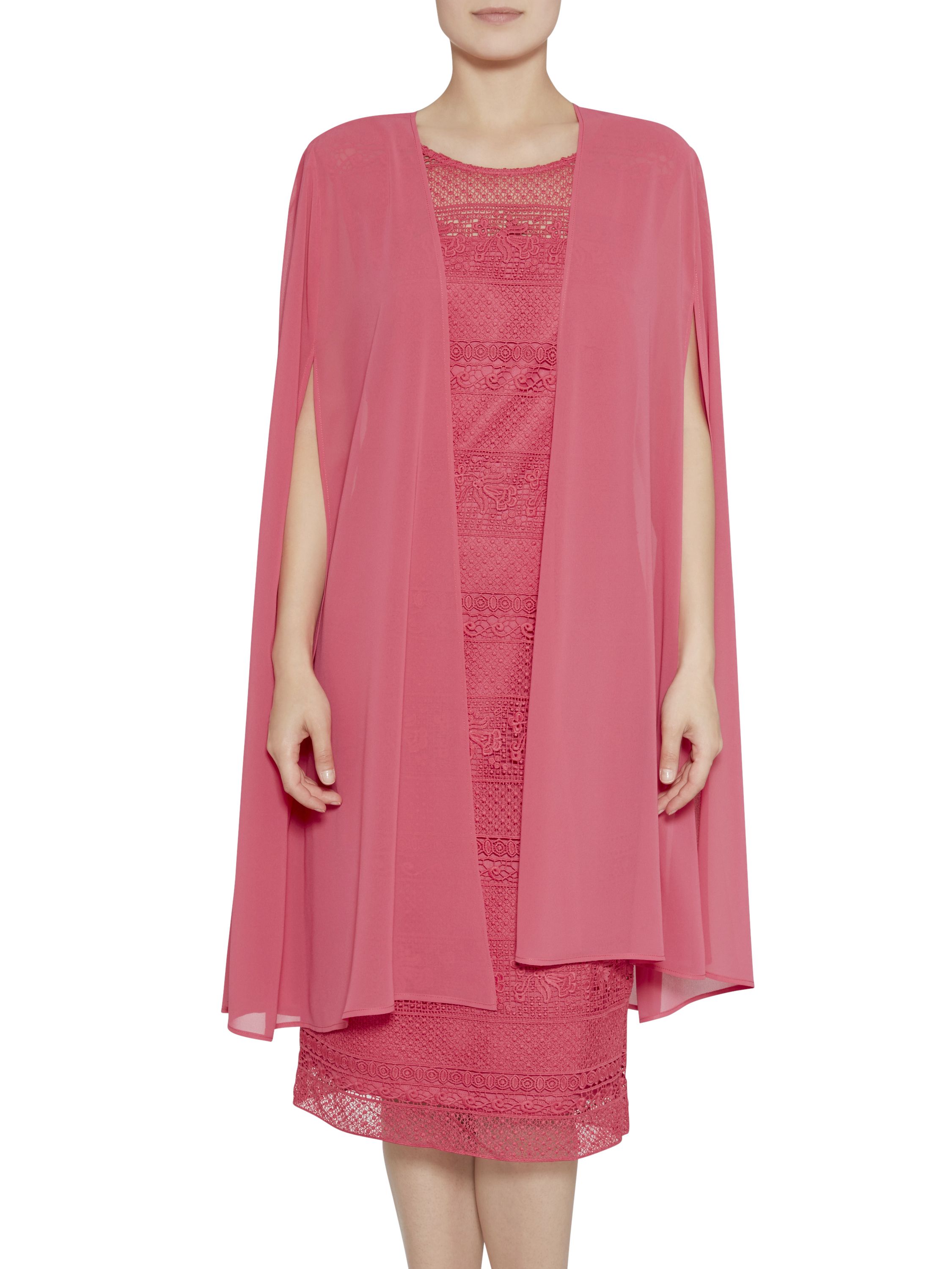 Complete any evening look and feel stunning on those chilly nights with this chiffon cape by Gina Bacconi. The cape is made out of chiffon and is crafted to sit effortlessly on the shoulders. Long and elegant, the cape features armholes for ease of movement. The perfect cover up for any dress.