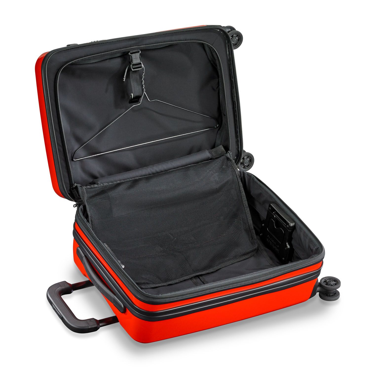 The Sympatico Domestic Carry-On Expandable Spinner: now in a perfect size for International travel. CX™ technology meets hardside luggage for the first time, letting you expand for 22% more space and then compress back to original size. Key features include: CX™ expansion-compression system increases packing capacity by 22%, then compresses back to original size to keep contents secure. Suiter in zip-around mesh panel on inside lid with speed buckle hanger holds 1 suit or garment or 1-2 shirts and cinches them securely in place. Outsider® handle provides greater interior capacity and a smooth surface for packing so clothes arrive wrinkle-free. Built-in TSA-friendly combination lock secures contents, letting agents safely access your bag; no more cut cable locks. 3-layer, 100% virgin Makrolon® polycarbonate material is high-strength, lightweight, and provides elasticity and resiliency.