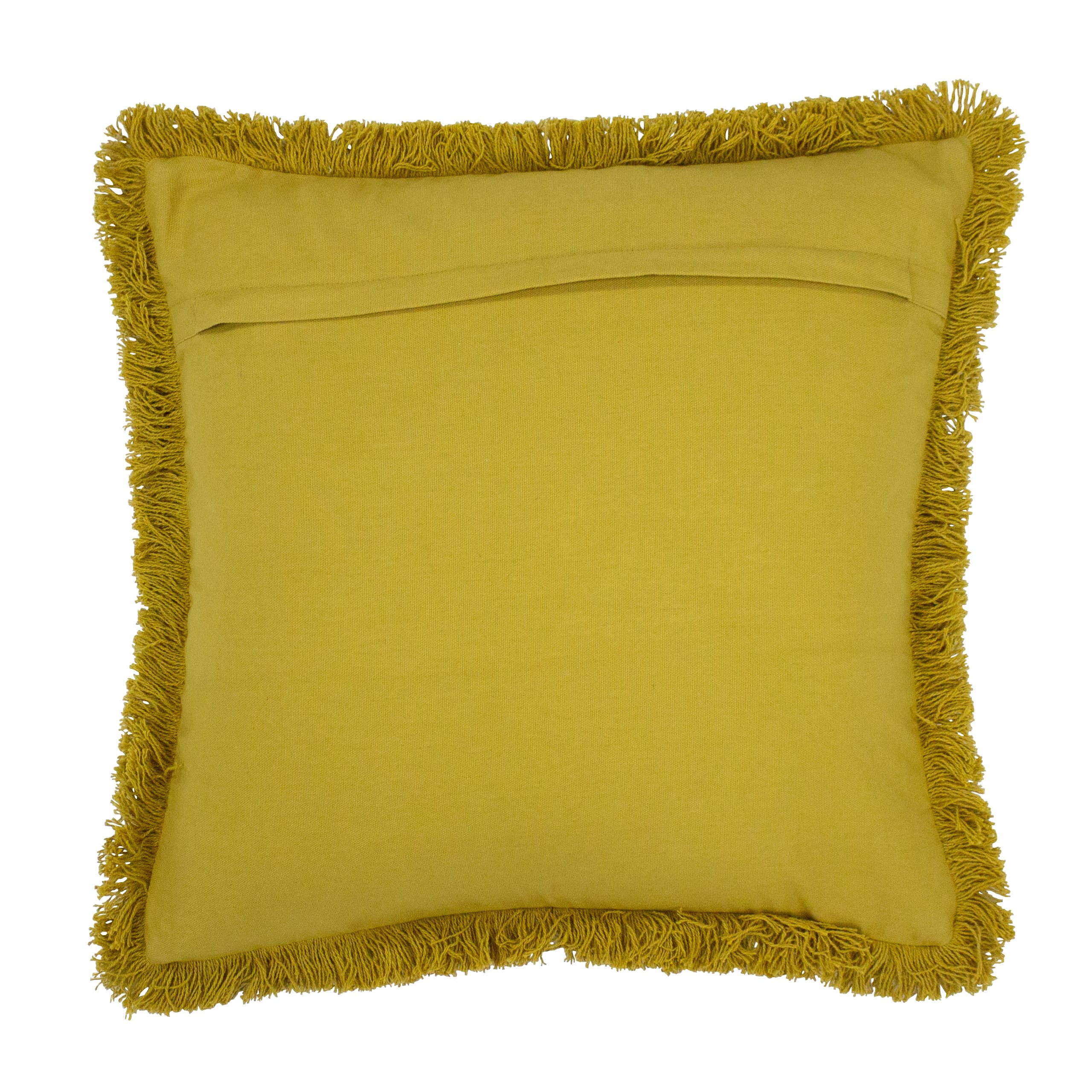 Wanting to uplift your living spaces? Add this textured fringe trimmed cushion to any contemporary or modern home for that perfect eye-catching look. Complete with twill woven stitching and a soft cotton fringe edge, this design will be a fabulous addition when moving into a spring interior for a refreshed look.