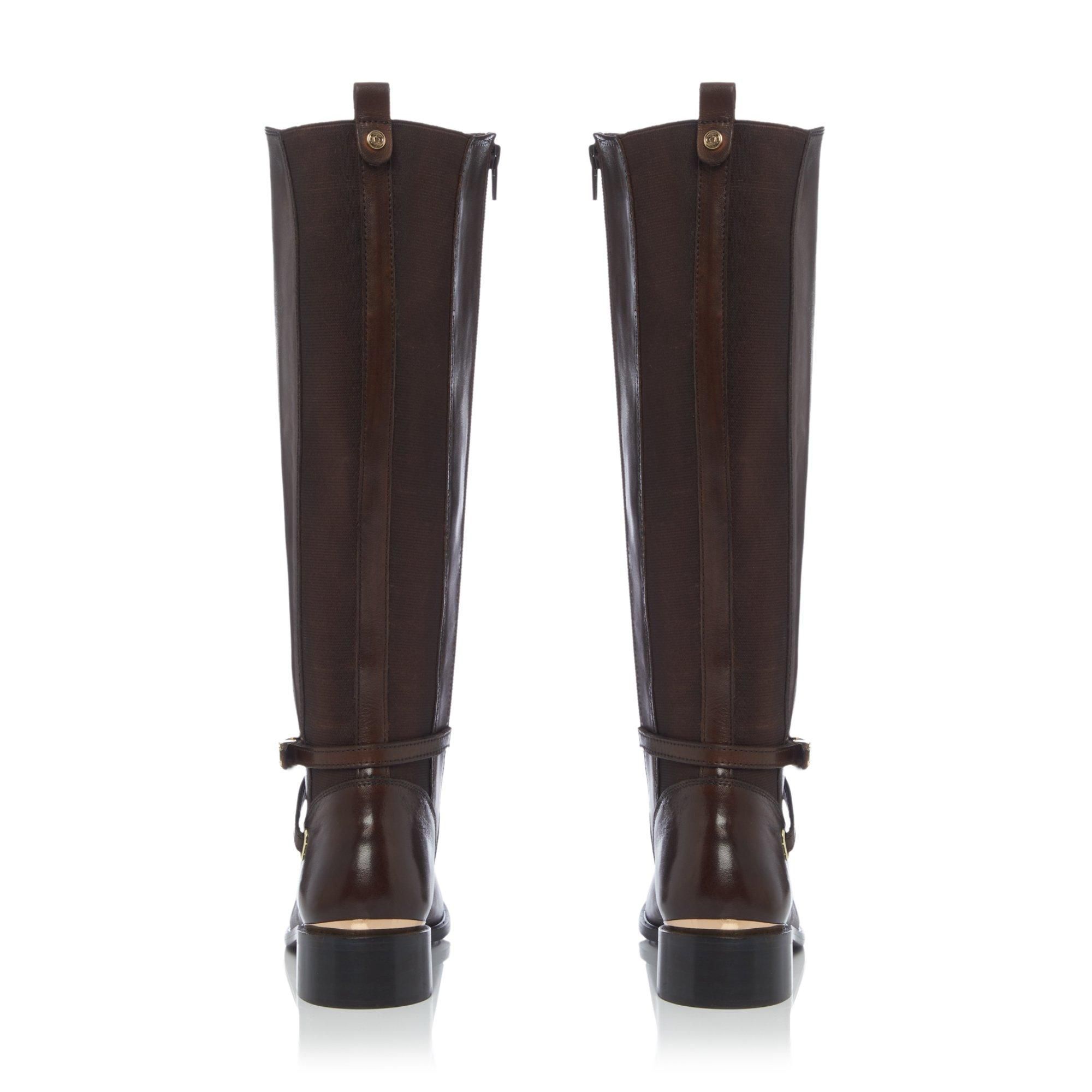 dune double strap knee high boots